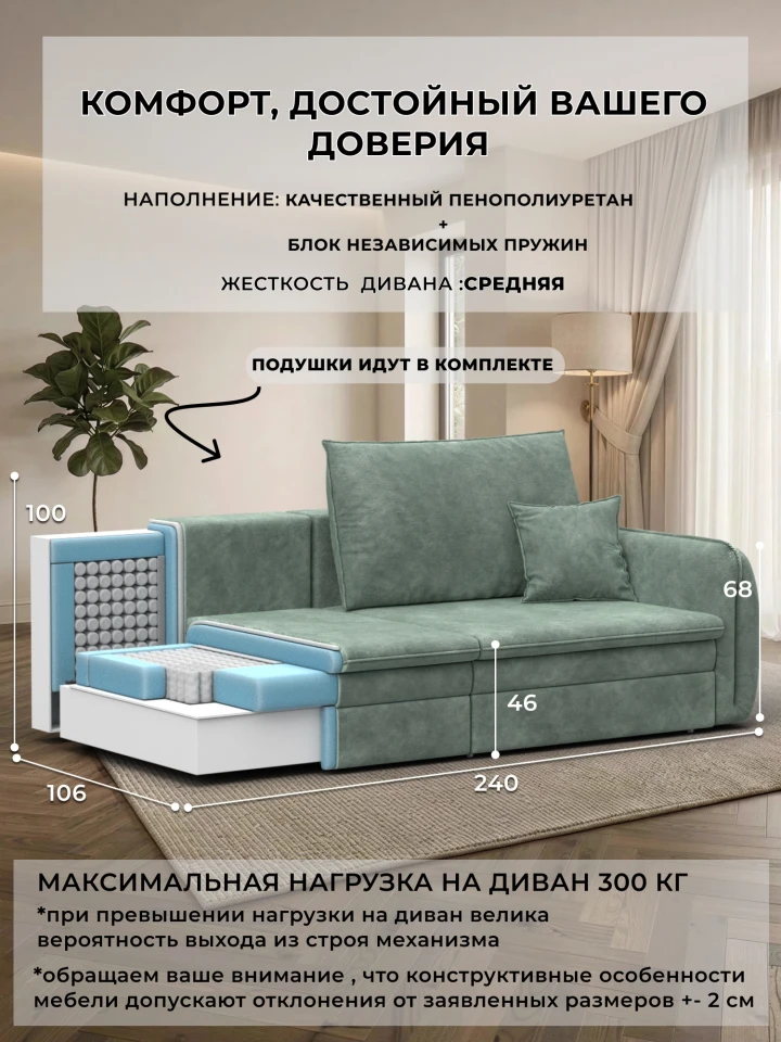 Диван прямой Лига-146 НПБ