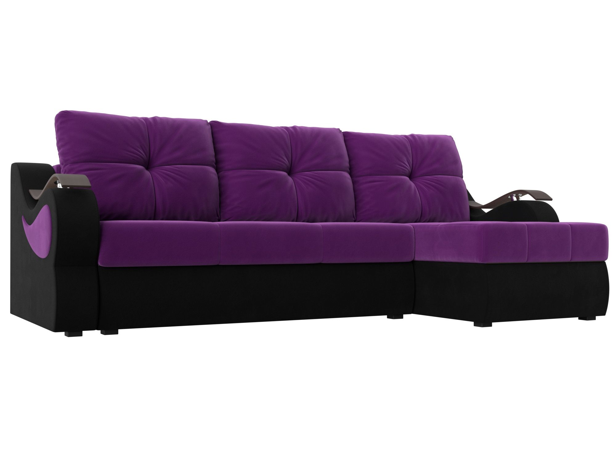 Угловой диван Меркурий правый угол (фиолетовый\черный)