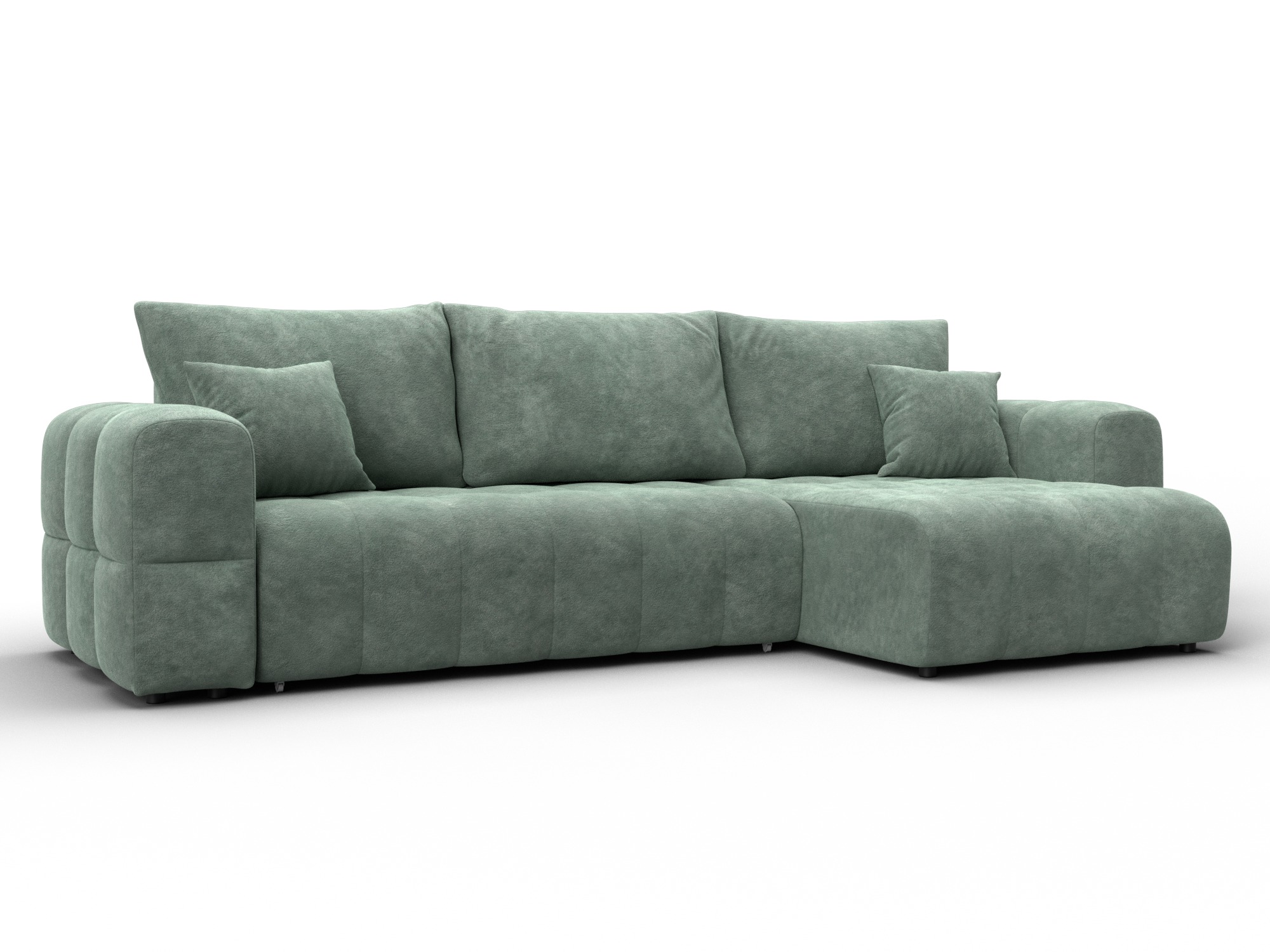 Диван угловой Лига-110 НПБ угол универсальный (brut 08 зеленый)