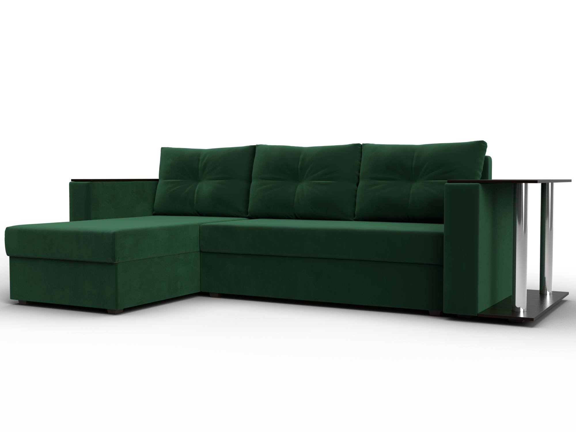 Диван угловой Атланта со столом левый угол (seven 626 зеленый)