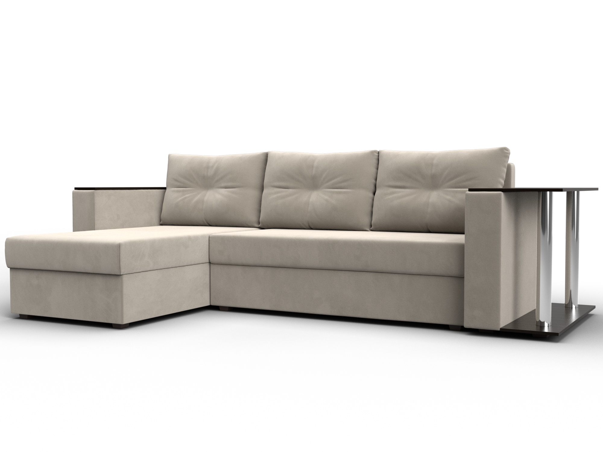 Диван угловой Атланта со столом левый угол (бежевый)