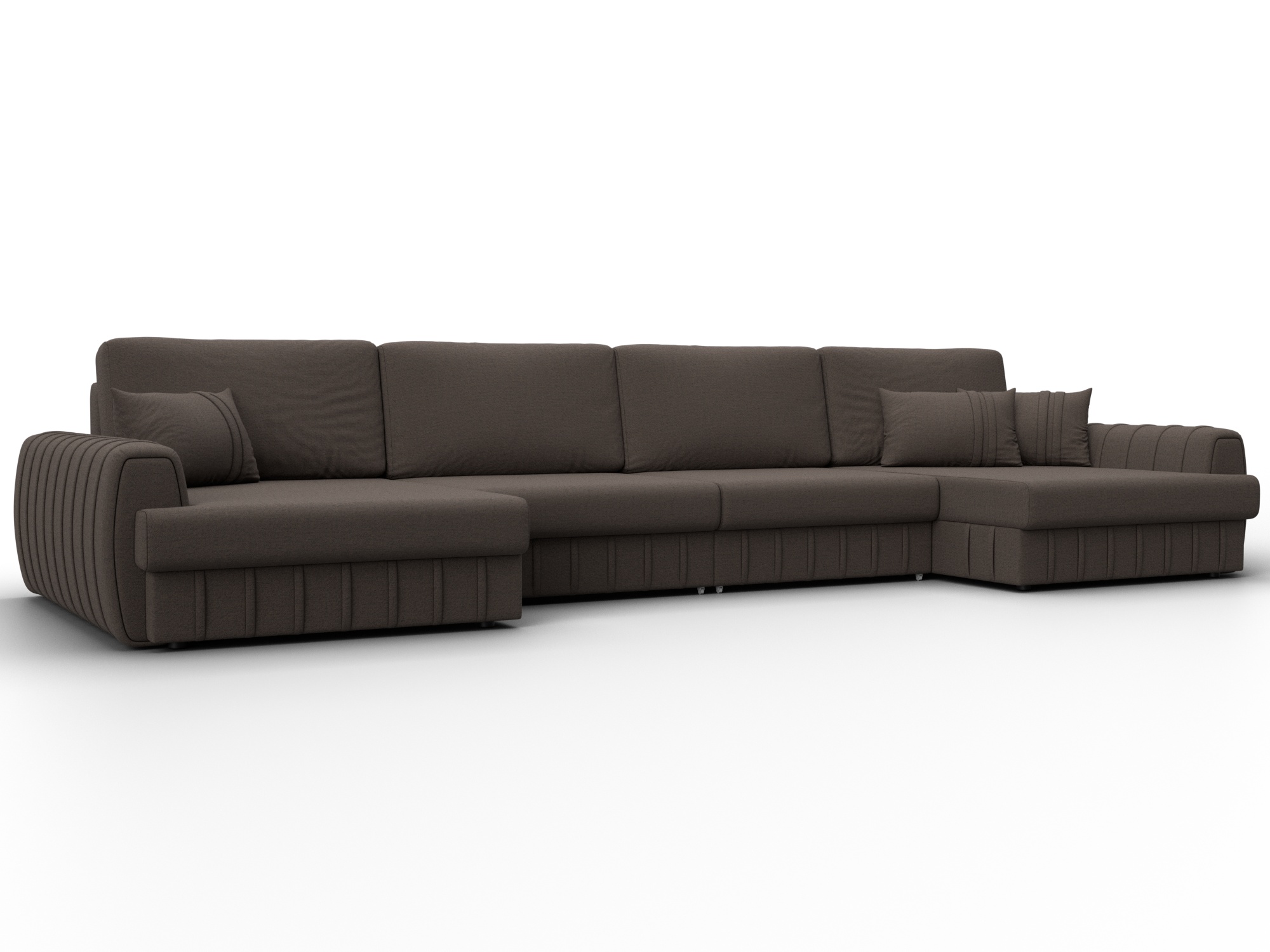 Диван П-образный Лига-057 НПБ Лонг (амур 05 коричневый)