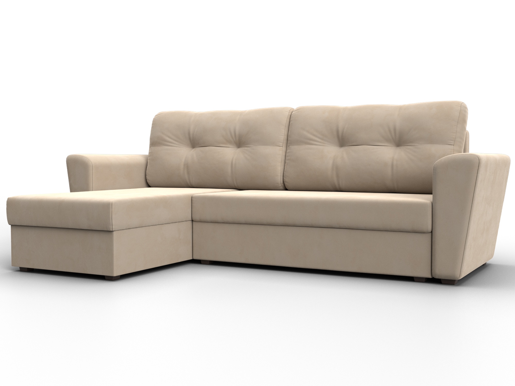 Диван угловой Амстердам Лайт левый угол (seven 729 бежевый)