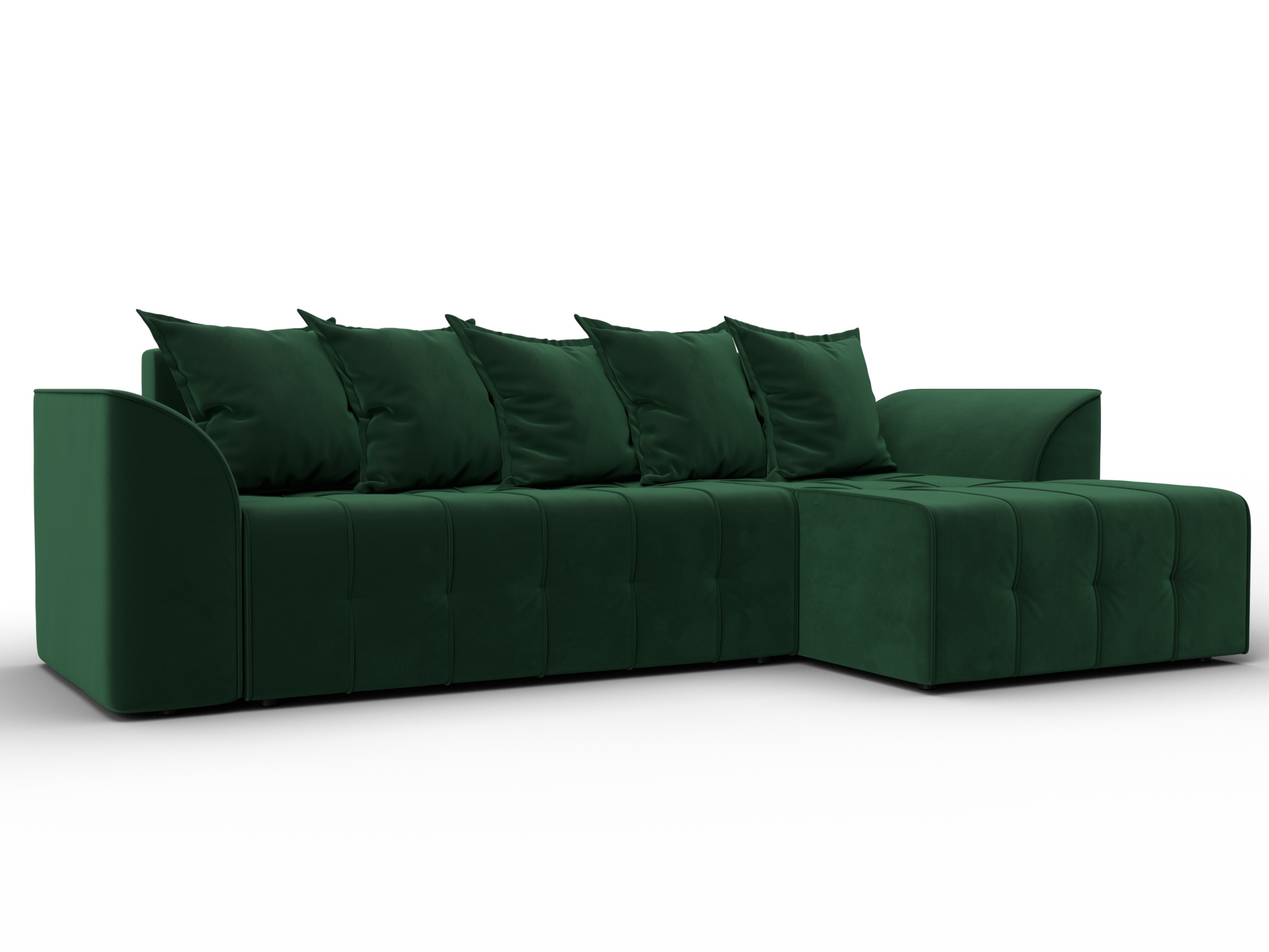 Диван угловой Лига-113 угол правый (seven 626 зеленый)