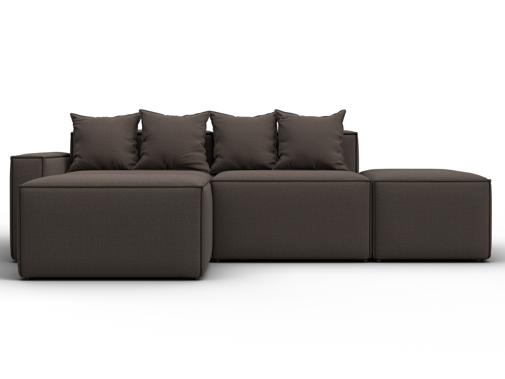 Диван угловой модульный Лига-063 угол левый (амур 05 коричневый)