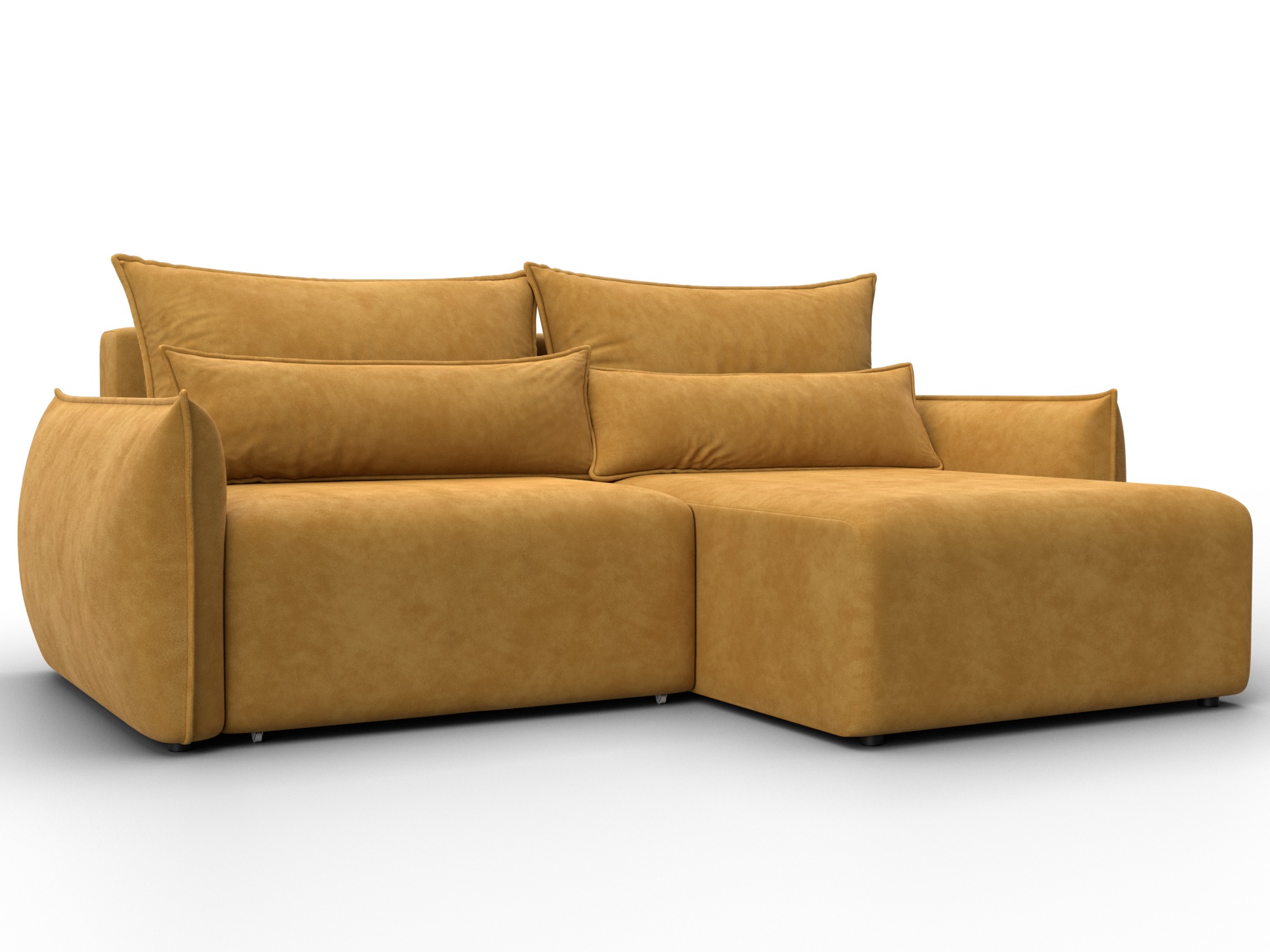 Диван угловой Лига-051 НПБ угол универсальный (brut 10 желтый)