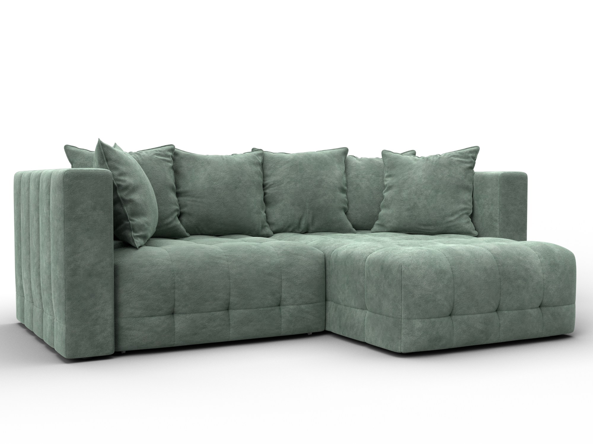 Диван угловой Лига-052 НПБ угол универсальный (brut 08 зеленый)