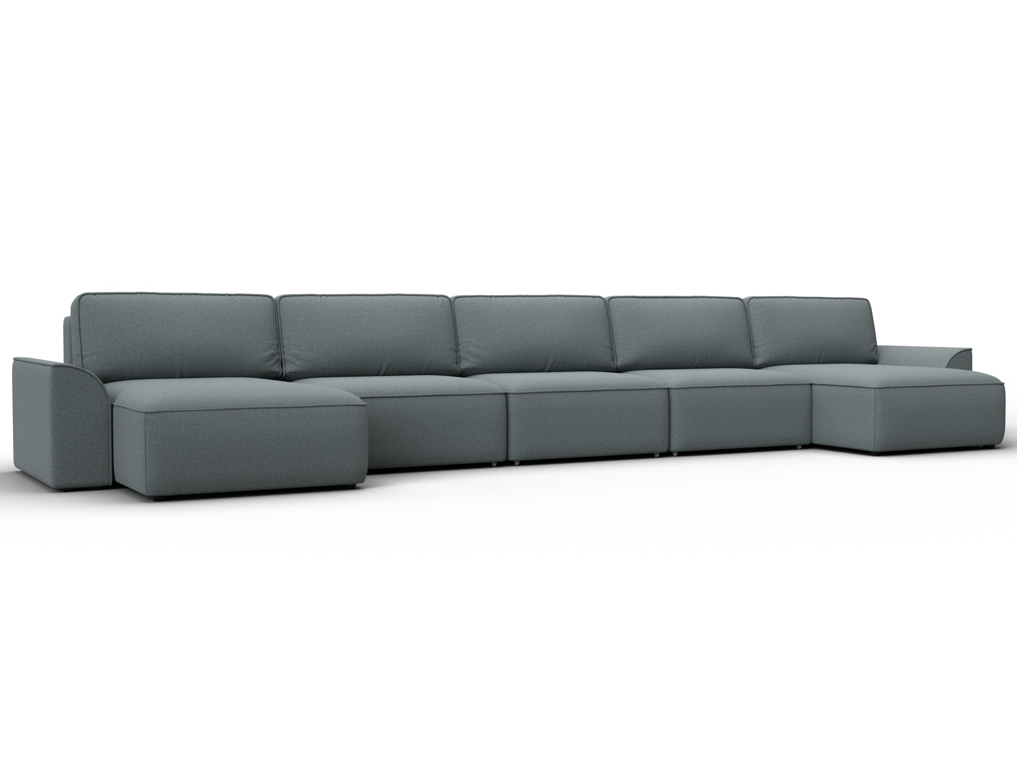 Диван П-образный Лига-048 НПБ МегаЛонг (амур 07 серый)