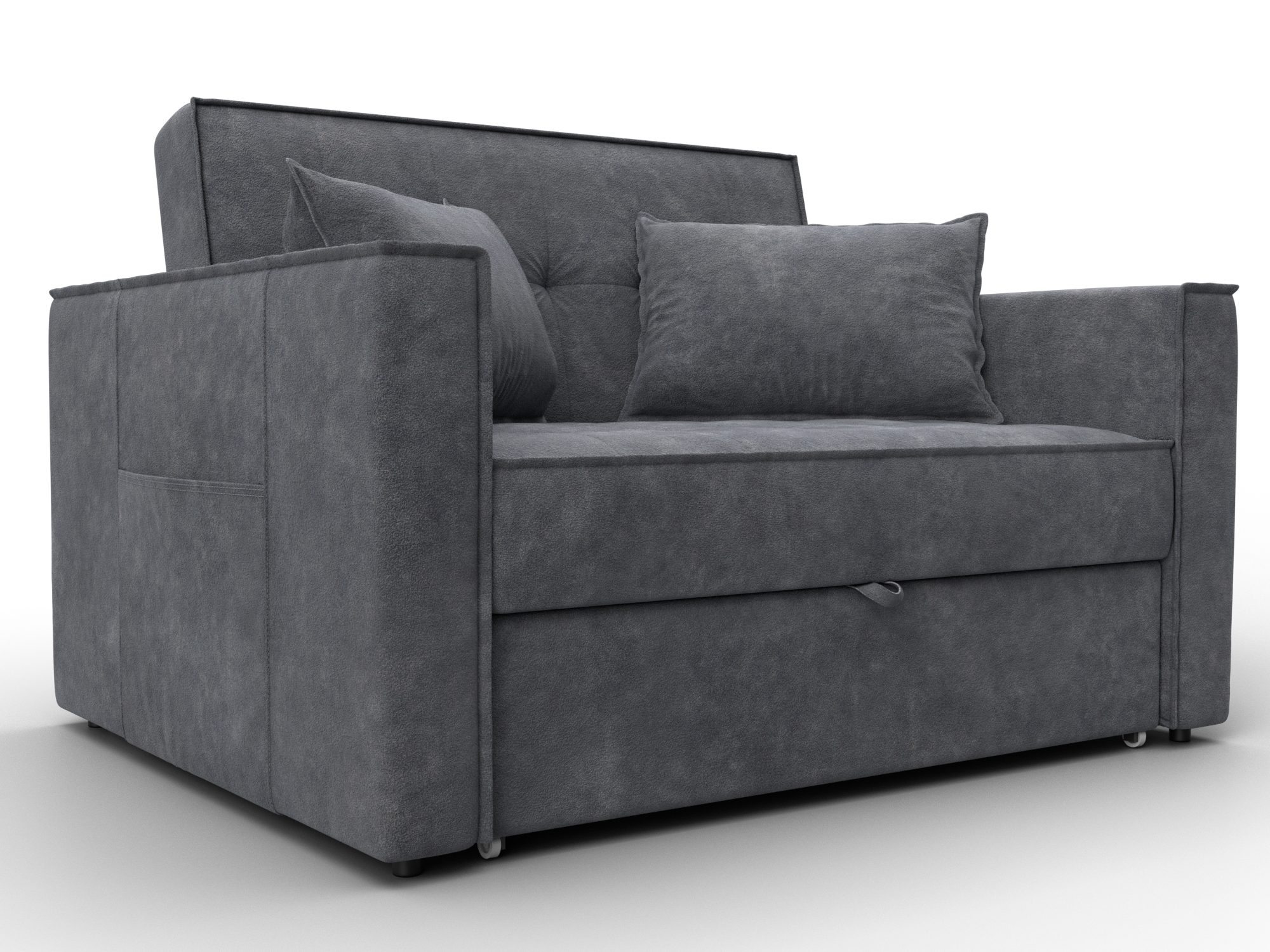 Диван прямой Лига-104 (140) (brut 16 темно-серый)