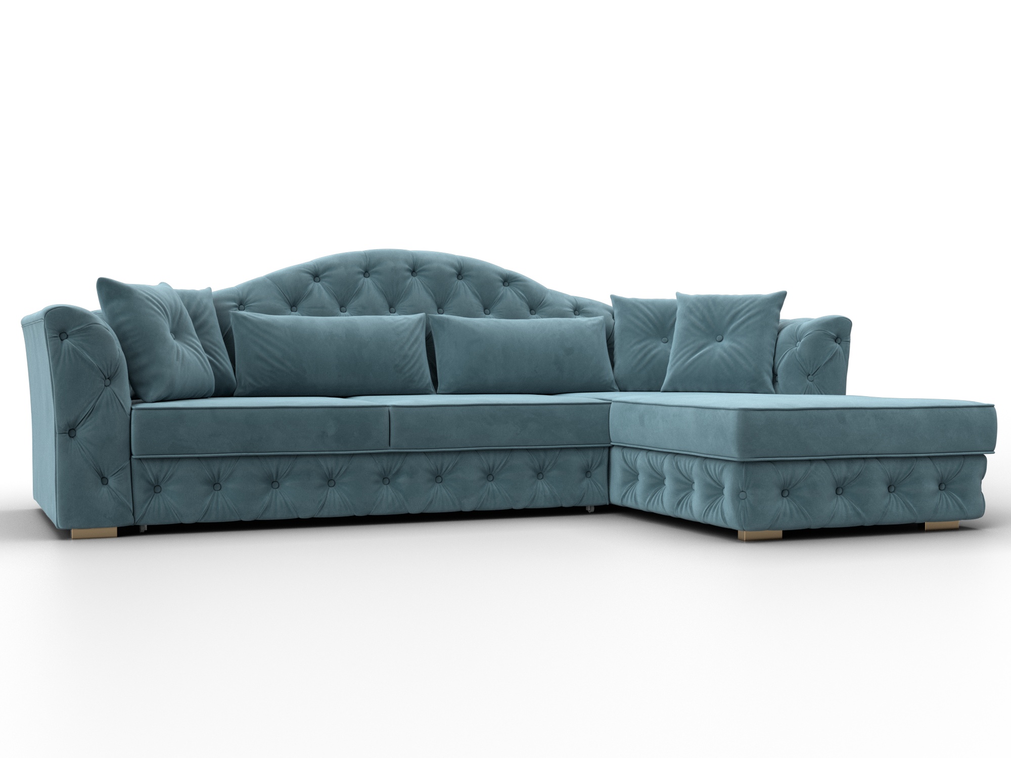 Диван угловой Артис правый угол (seven 113 бирюзовый)