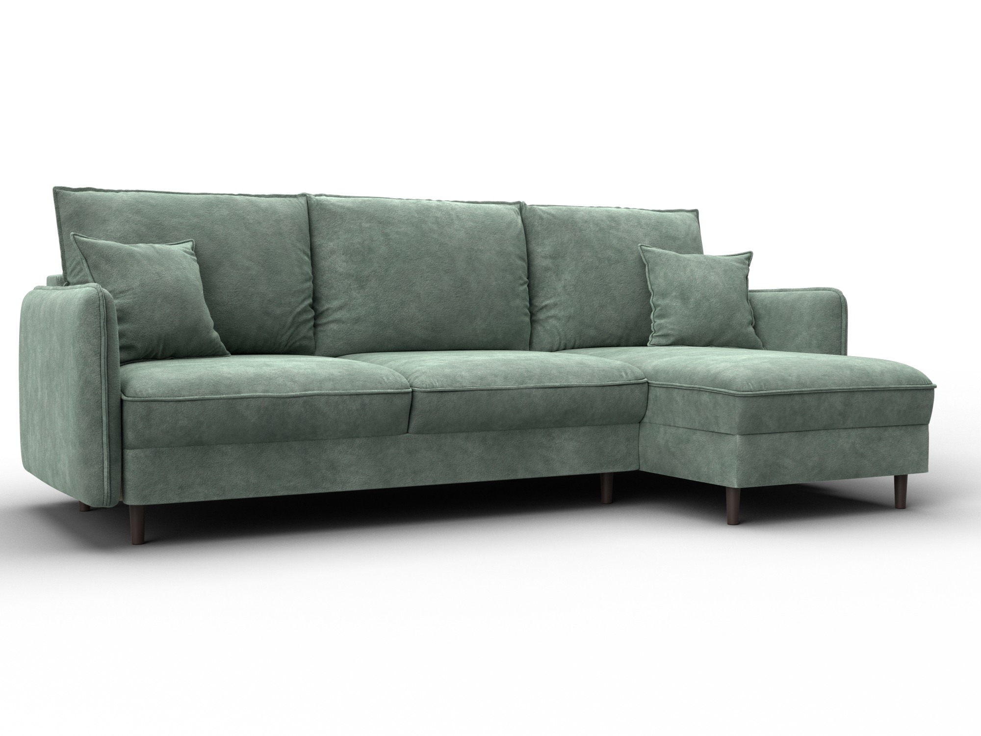 Диван угловой Лига-064 НПБ угол универсальный (brut 08 зеленый)