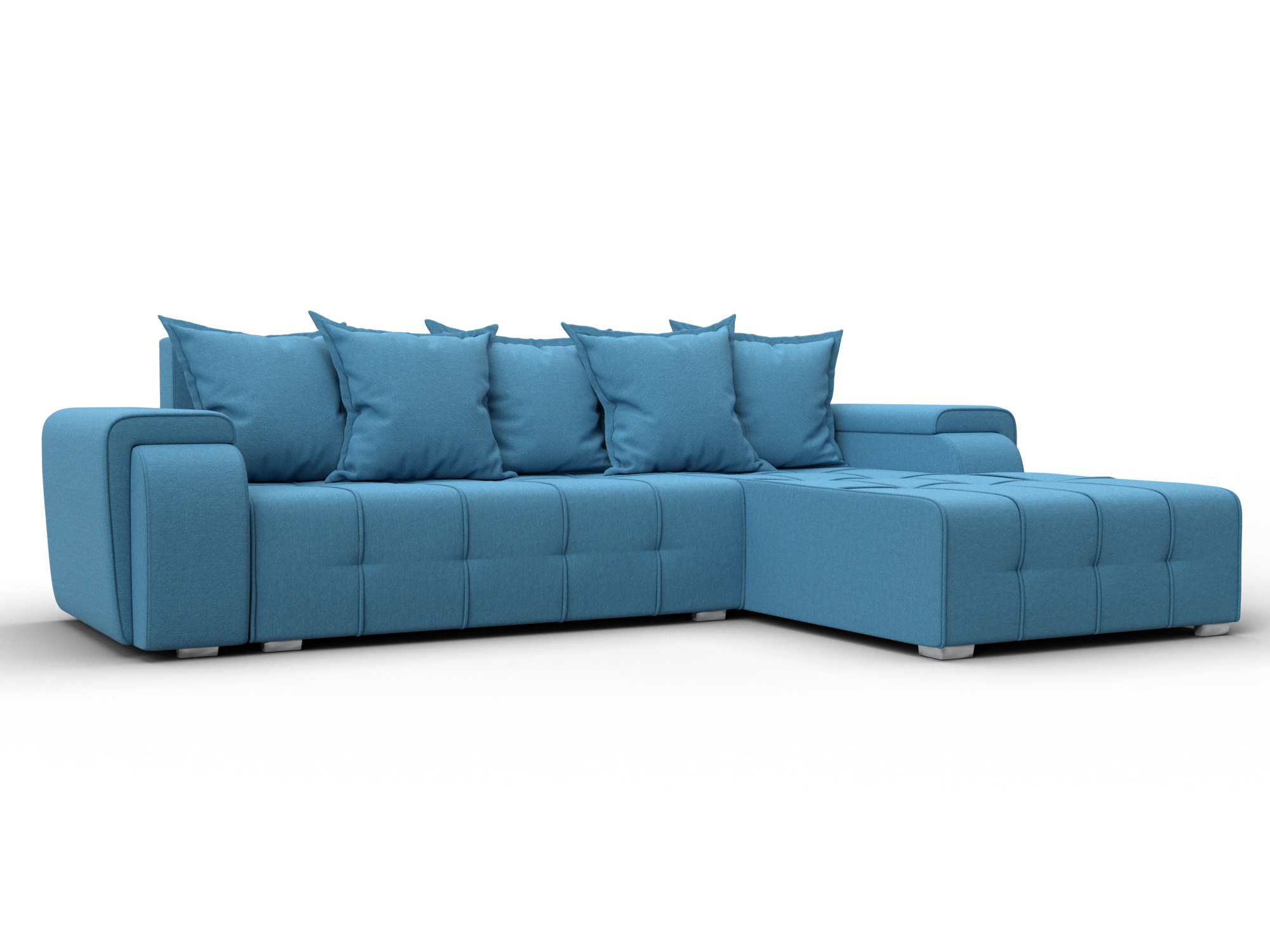 Диван угловой Лига-121 правый угол (амур 10 голубой)