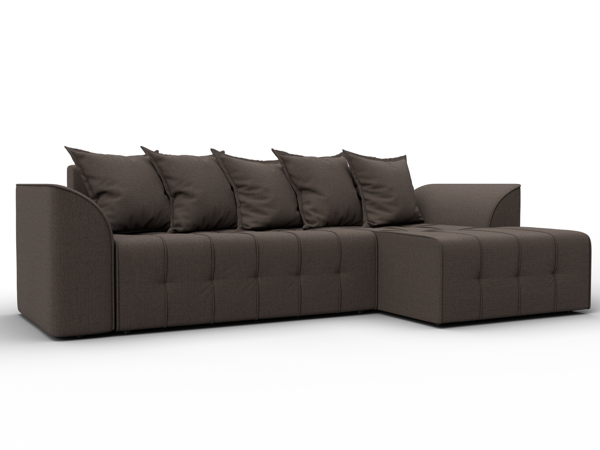 Диван угловой Лига-113 угол правый (амур 05 коричневый)