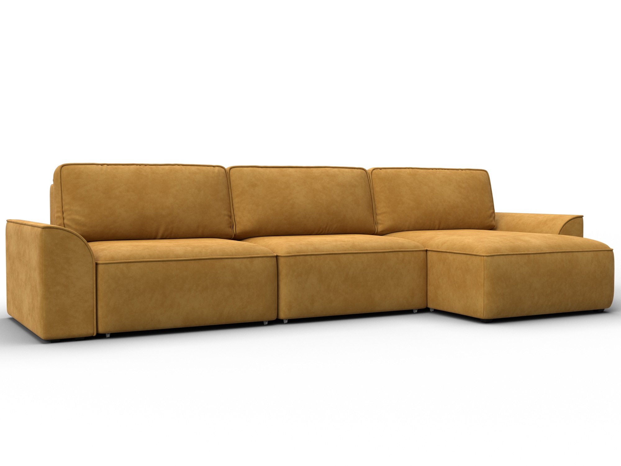 Диван угловой Лига-048 НПБ лонг (brut 10 желтый)