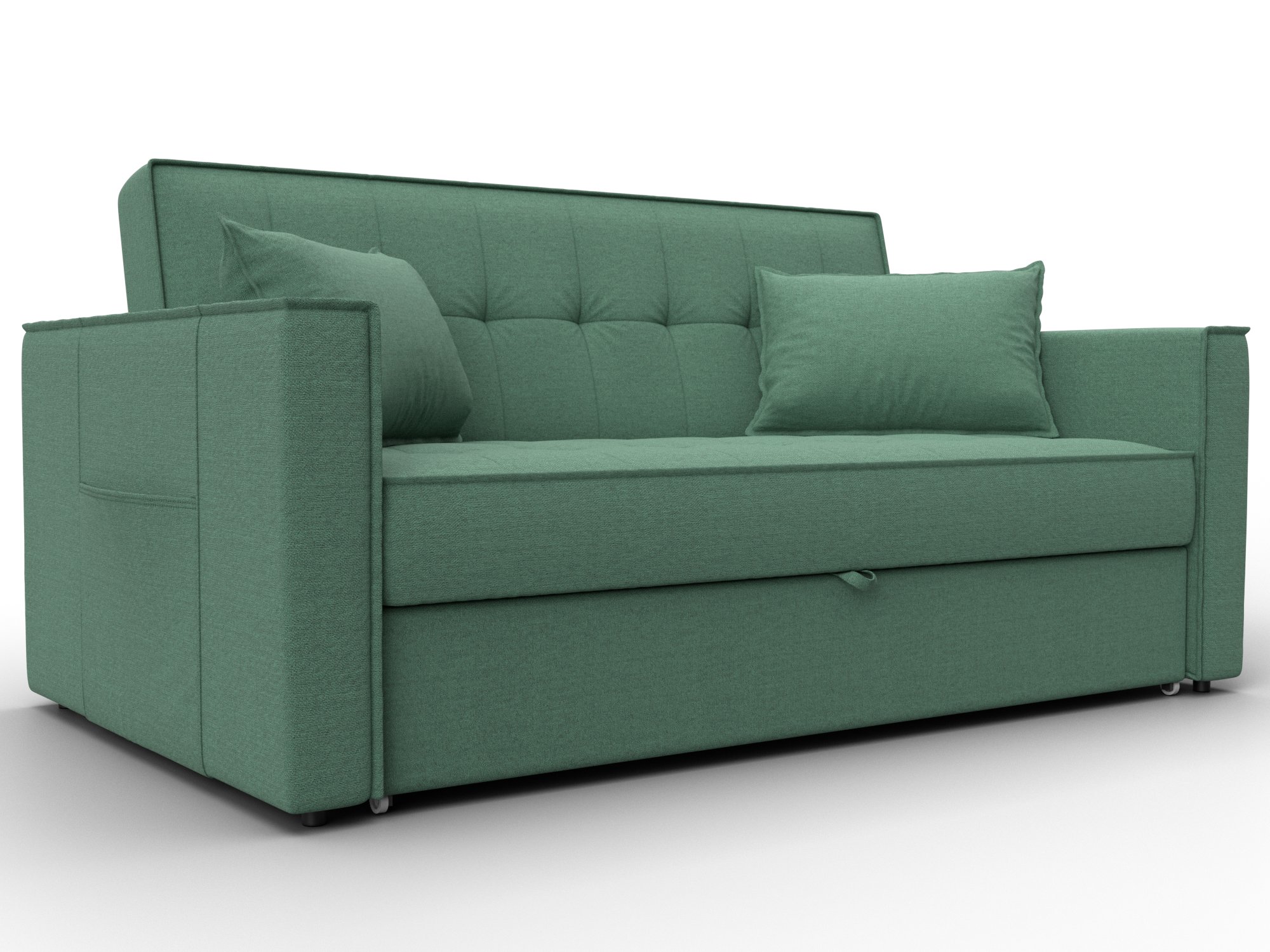 Диван прямой Лига-104 (140) (амур 11 зеленый)