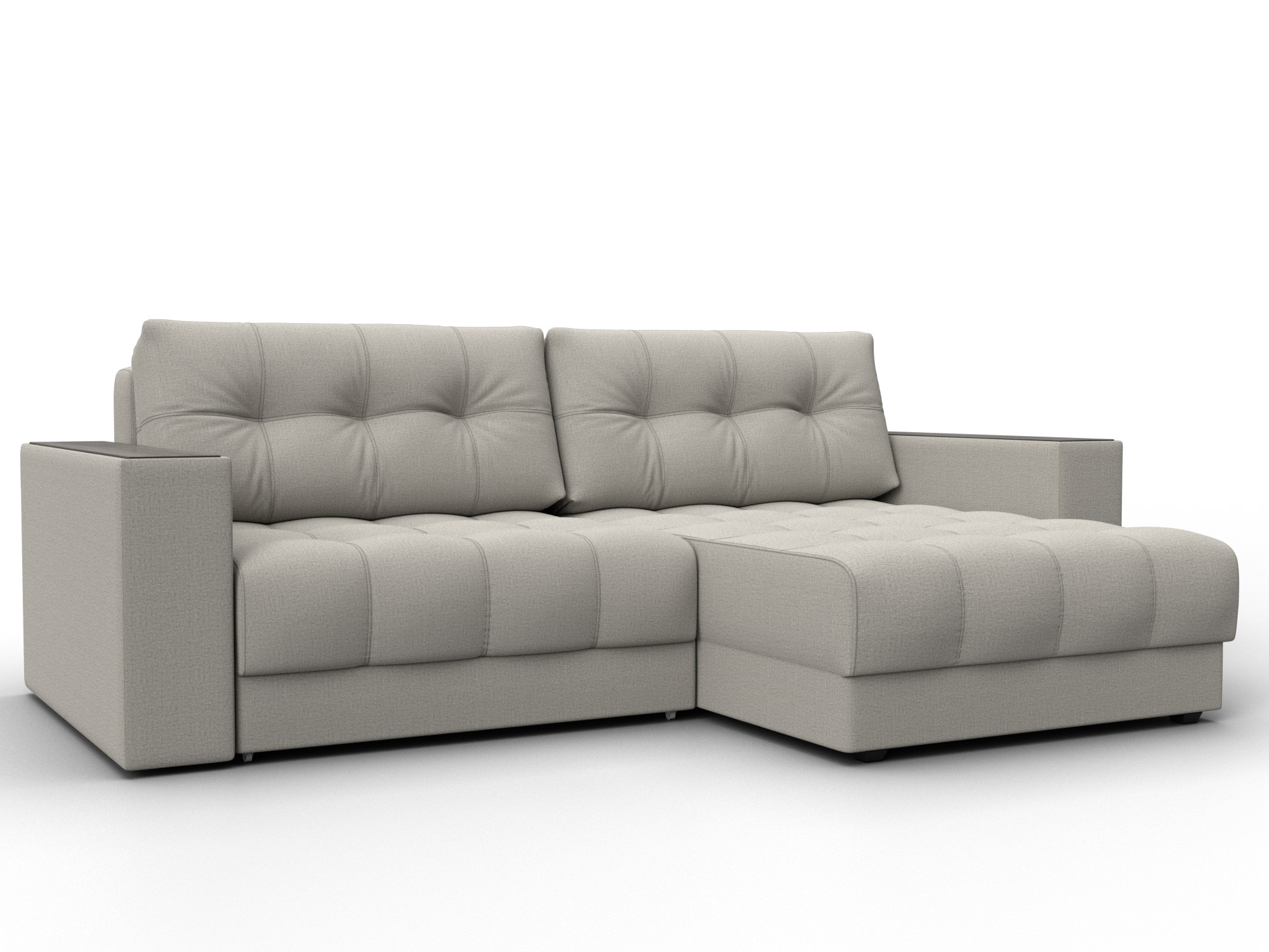 Диван угловой с декором Лига-049 НПБ (амур 02 бежевый)