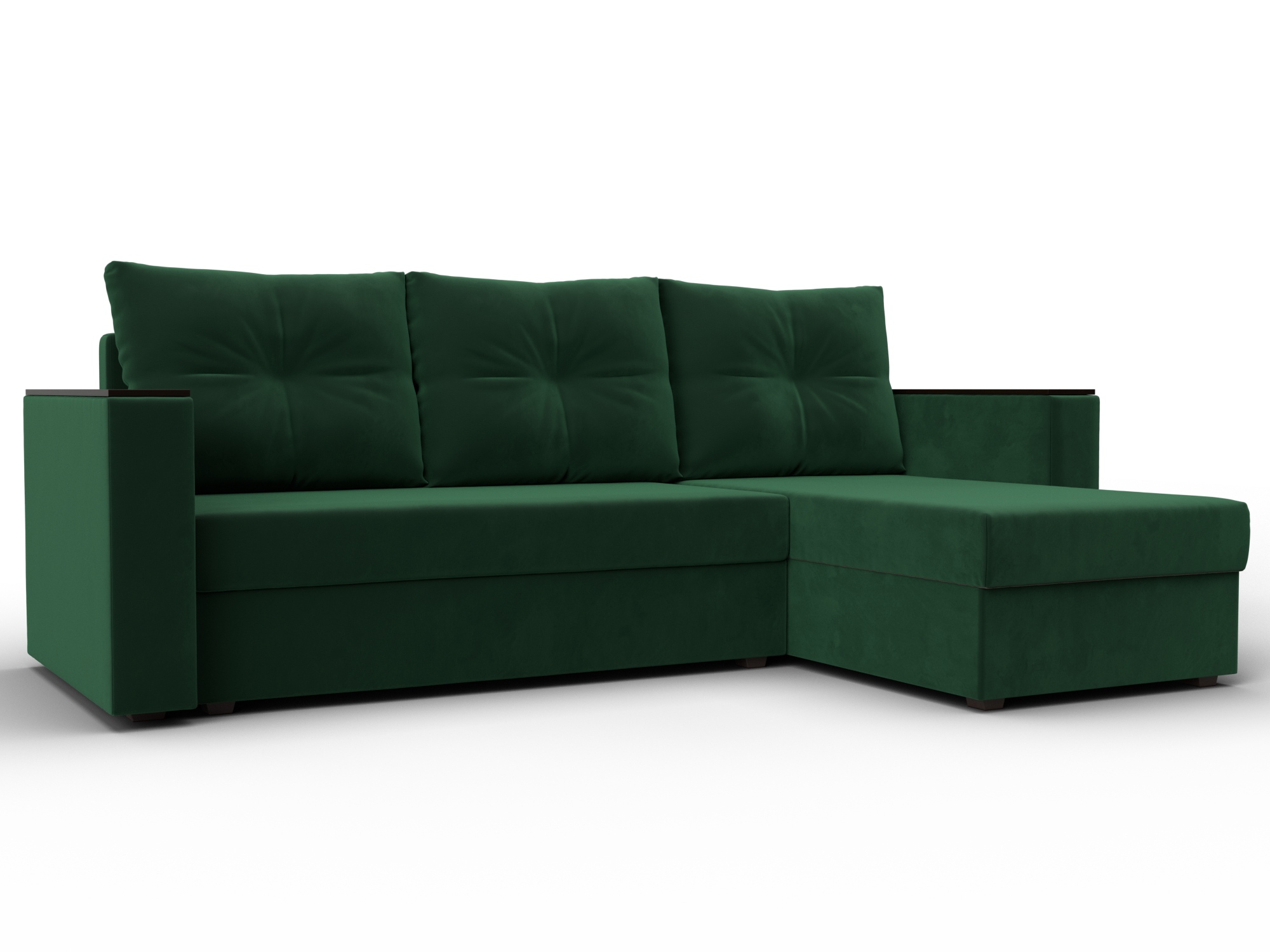 Диван угловой Атланта без стола универсальный угол (seven 626 зеленый)