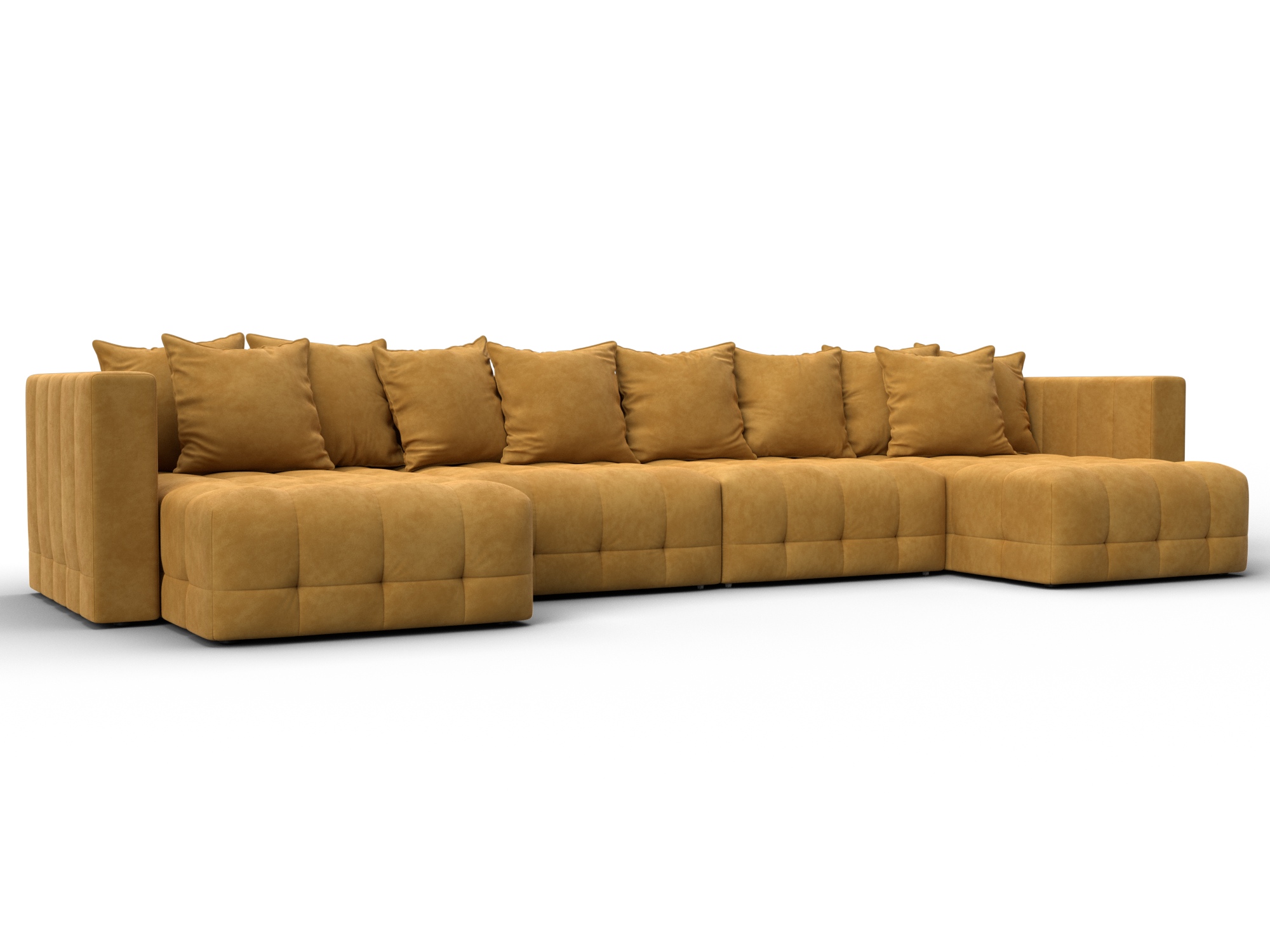 Диван П-образный Лига-052 НПБ Лонг (brut 10 желтый)