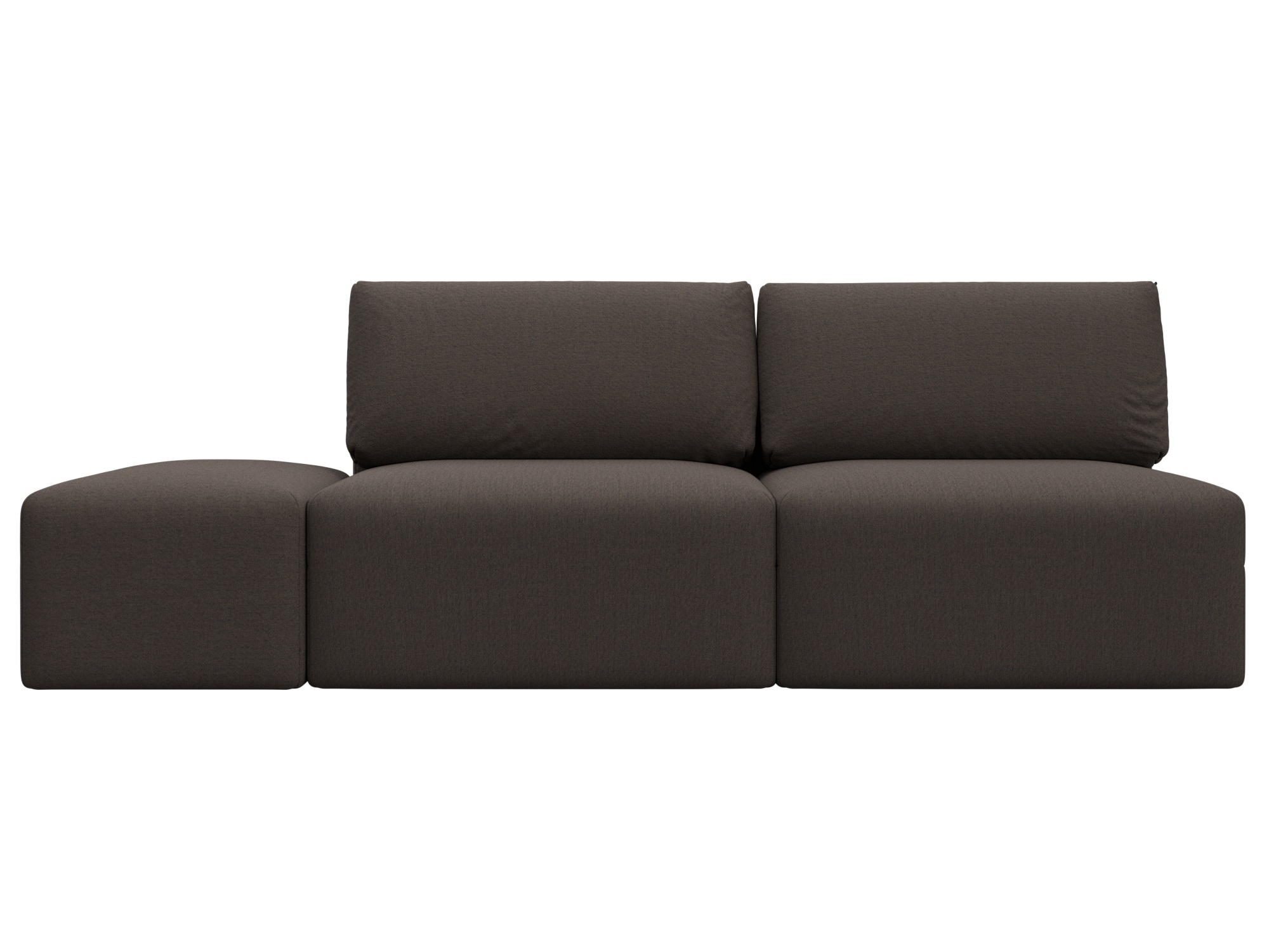 Диван прямой модульный с пуфом Лига-060 НПБ (амур 05 коричневый)