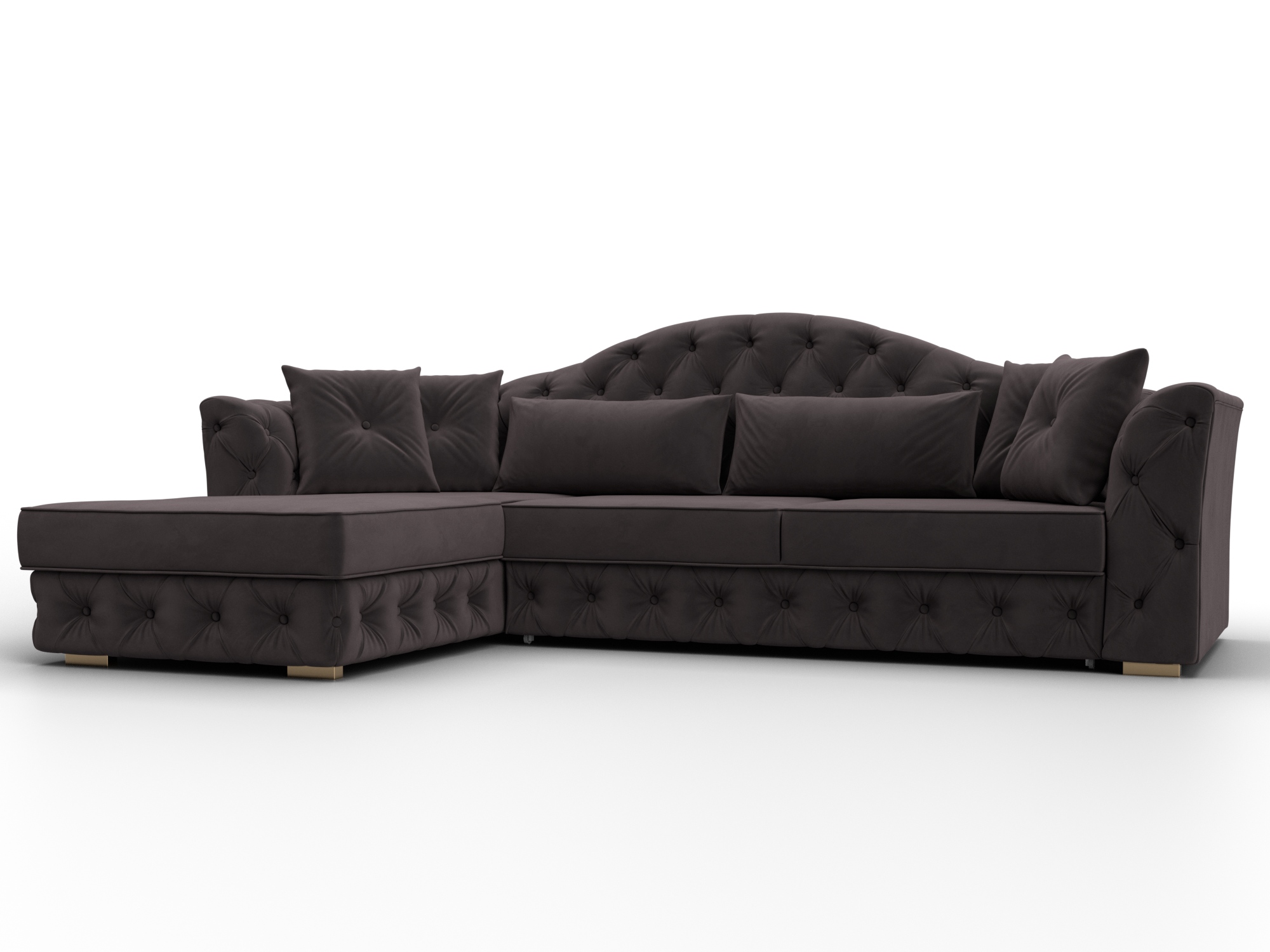 Диван угловой Артис левый угол (seven 727 коричневый)