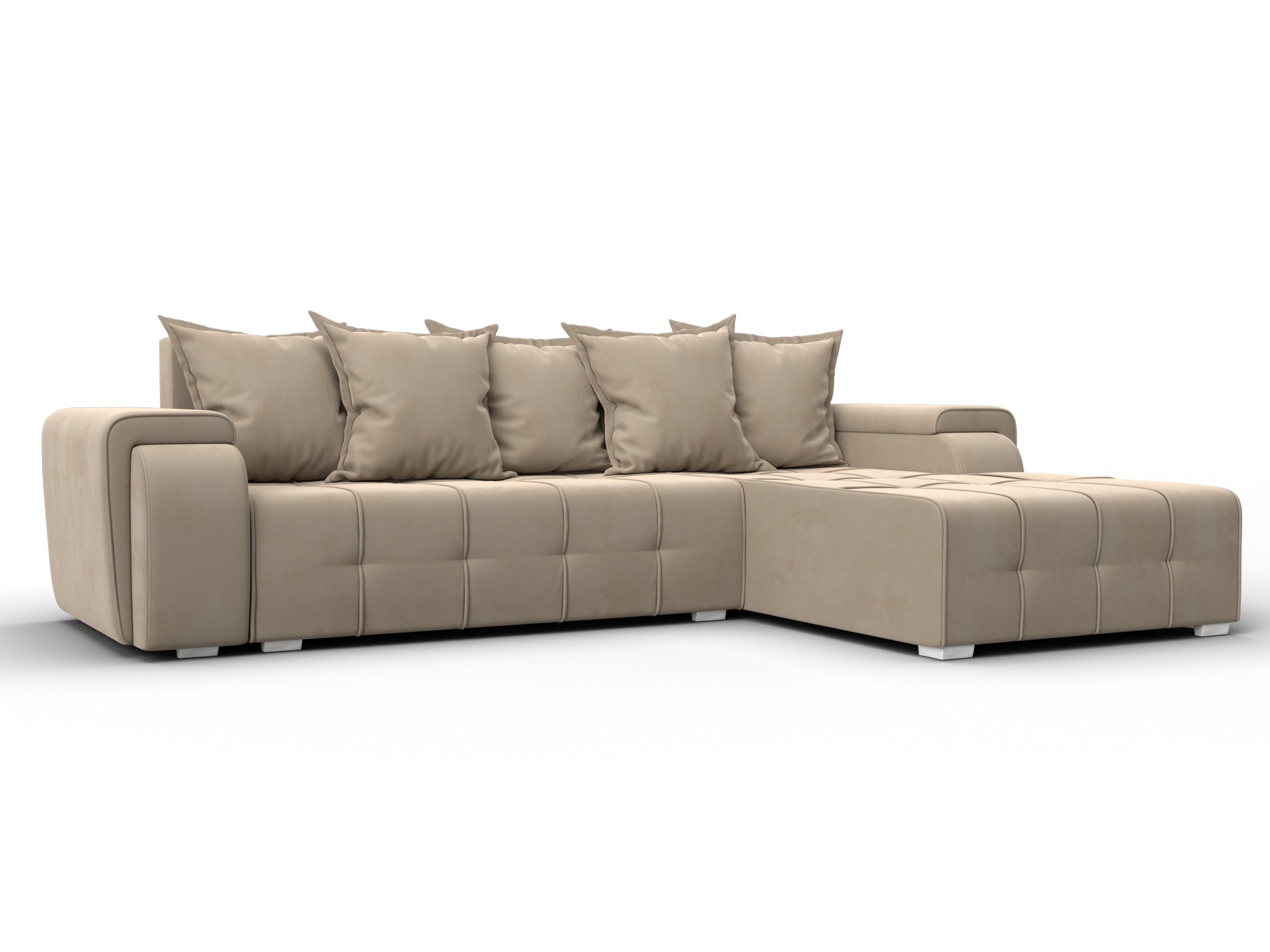 Диван угловой Лига-121 правый угол (seven 729 бежевый)