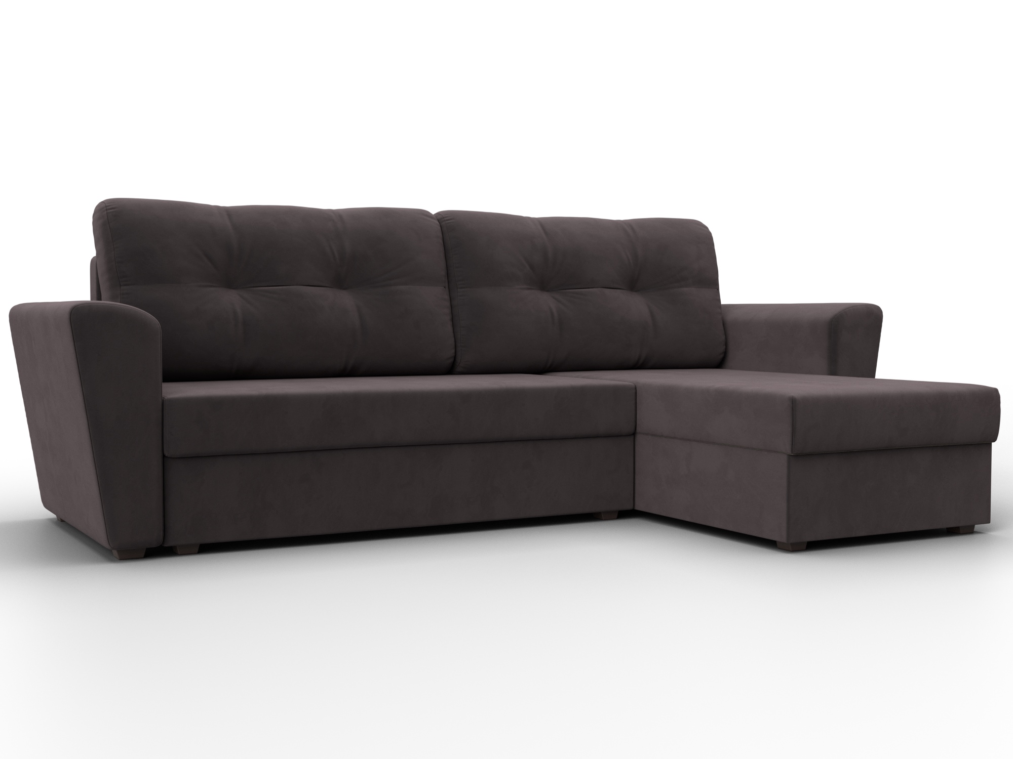 Диван угловой Амстердам Лайт правый угол (seven 727 коричневый)