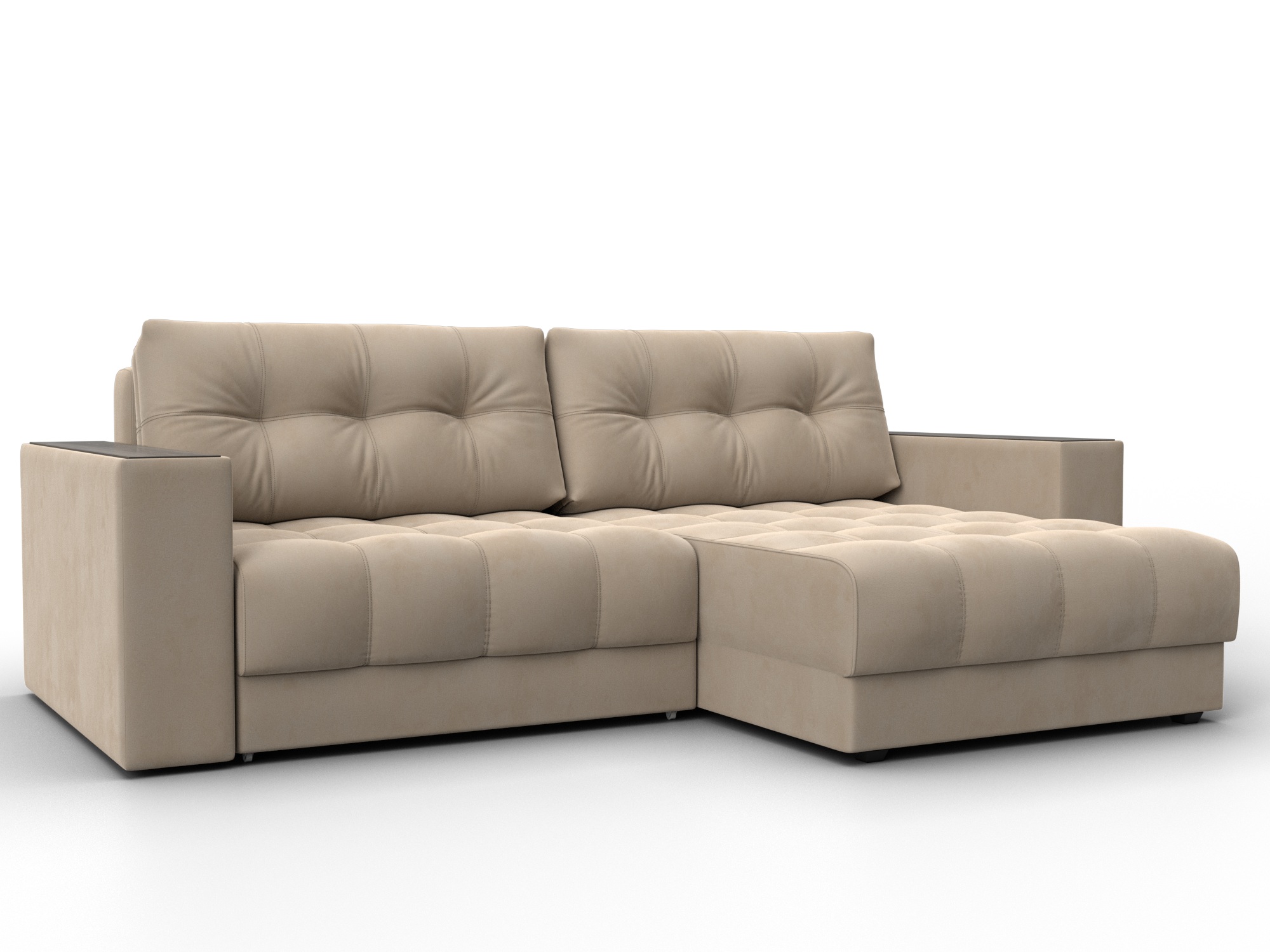 Диван угловой с декором Лига-049 НПБ (seven 729 бежевый)