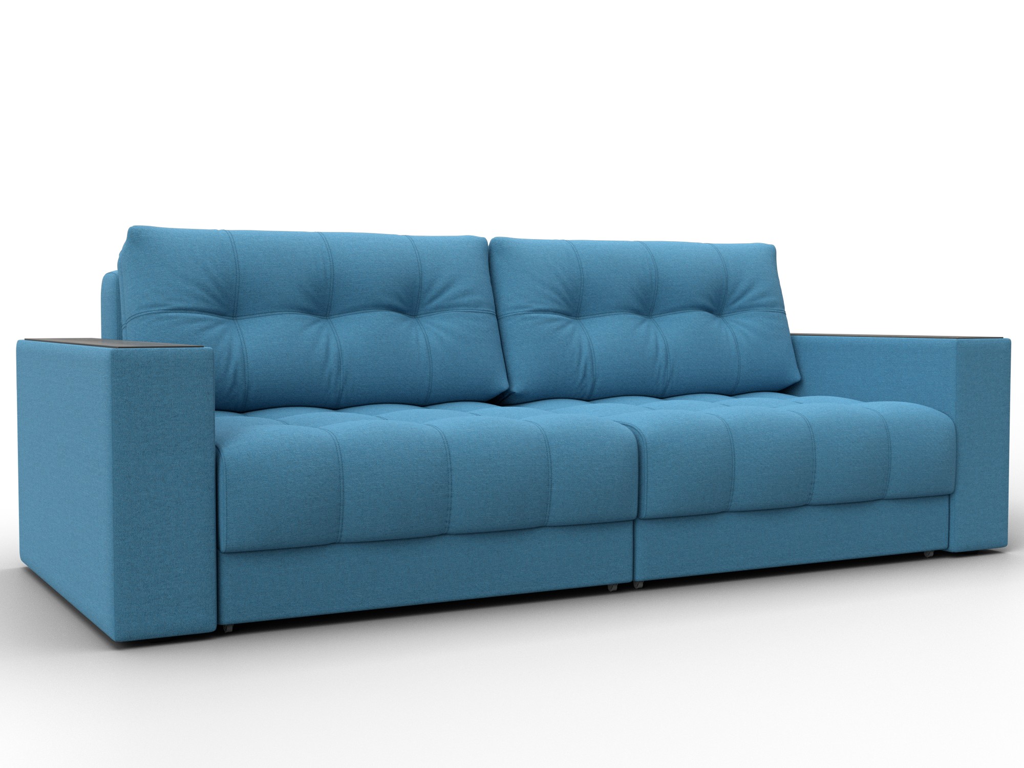 Диван прямой с декором Лига-049 НПБ (амур 10 голубой)