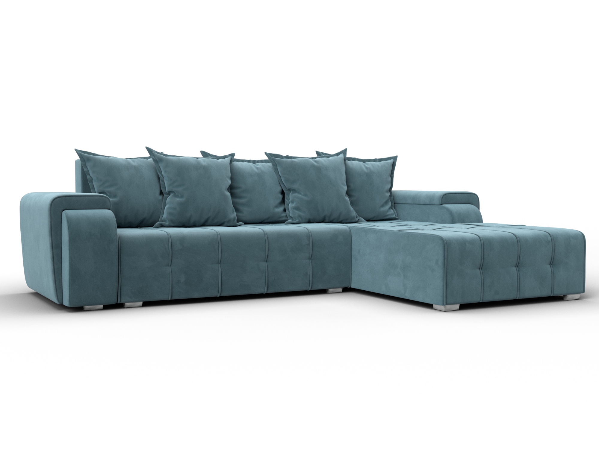 Диван угловой Лига-121 правый угол (seven 113 бирюзовый)