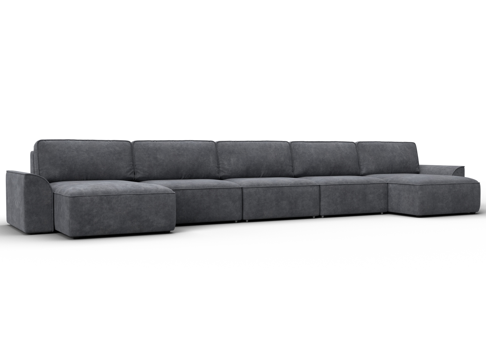 Диван П-образный Лига-048 НПБ МегаЛонг (brut 16 темно-серый)