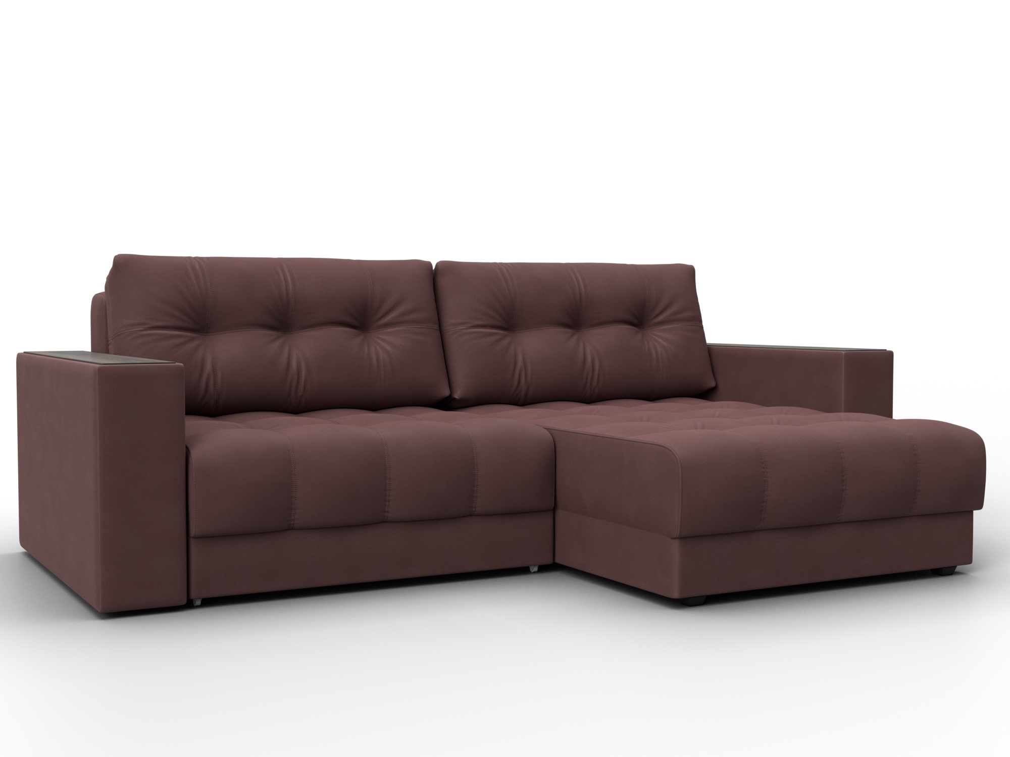 Диван угловой с декором Лига-049 НПБ (joly 09 бордовый)