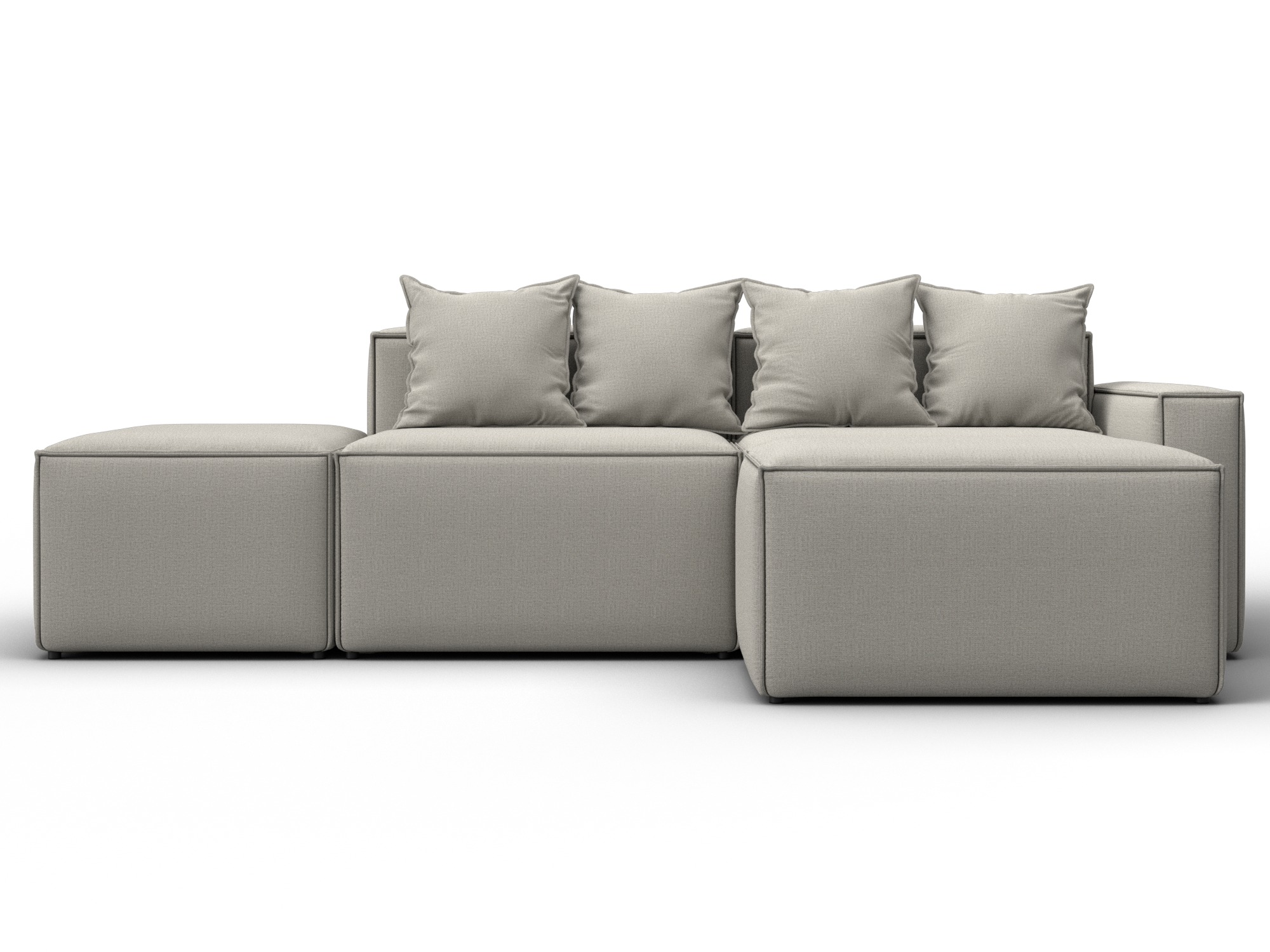 Диван угловой модульный Лига-063 угол правый (амур 02 бежевый)