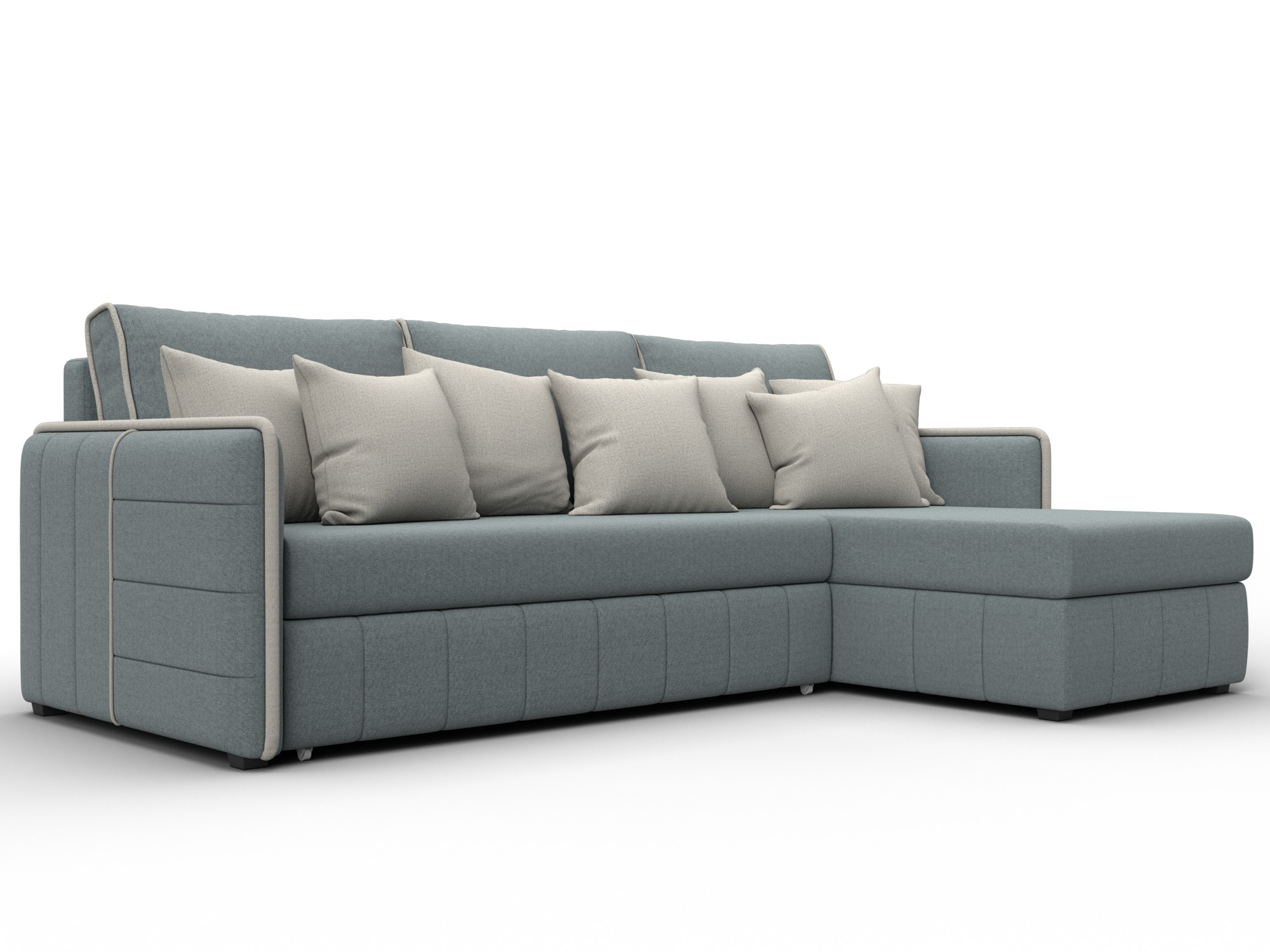 Диван угловой Лига-078 угол универсальный (амур 07 серый/амур 02 бежевый)