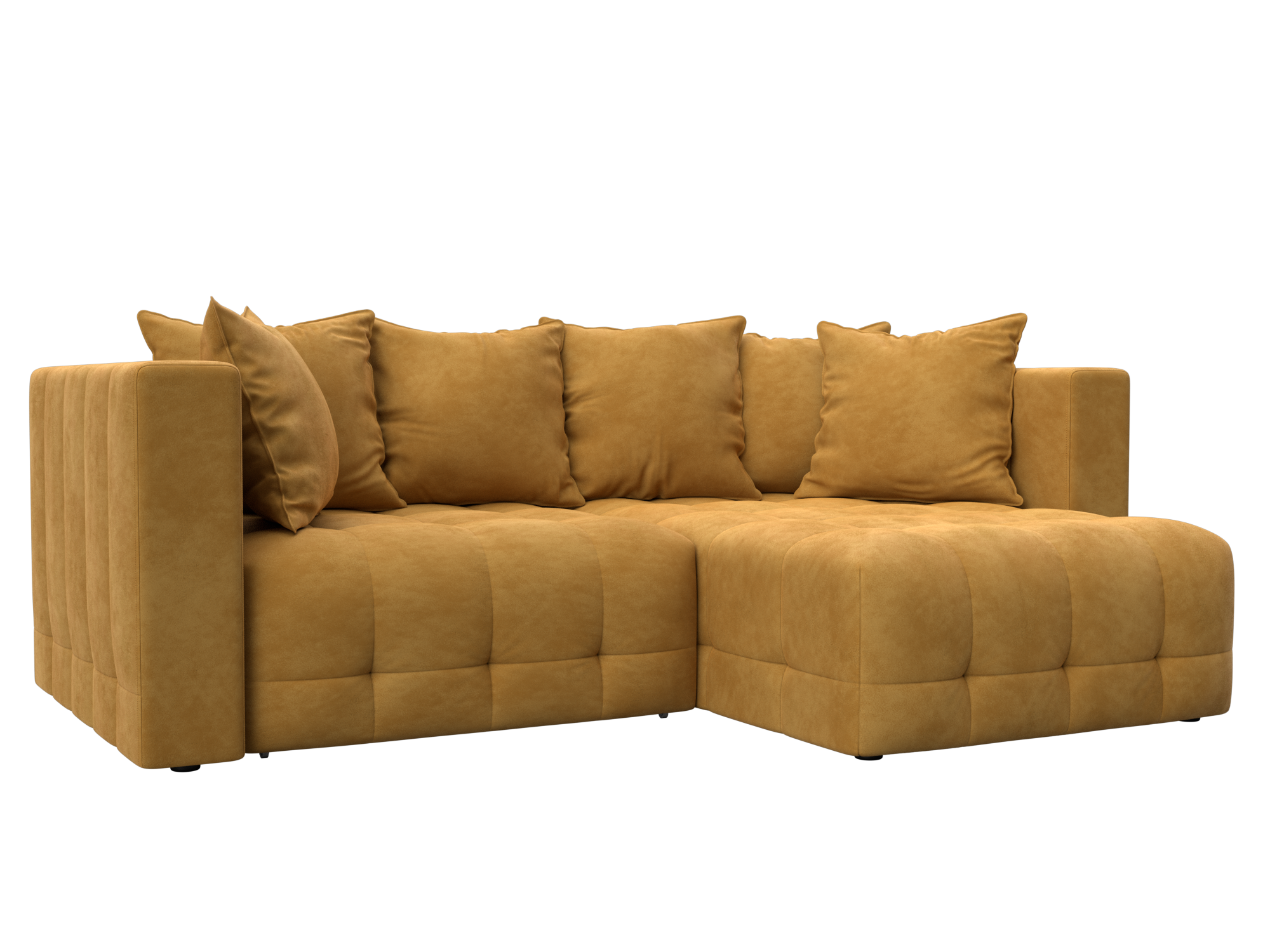 Диван угловой Лига-052 НПБ угол универсальный (brut 10 желтый)