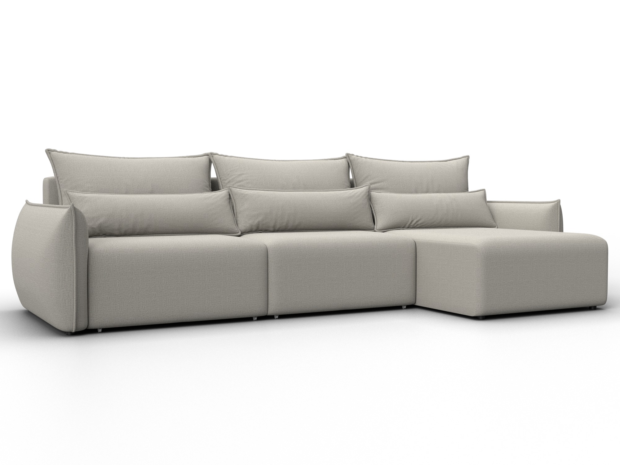 Диван угловой Лига-051 НПБ Лонг угол универсальный (амур 02 бежевый)