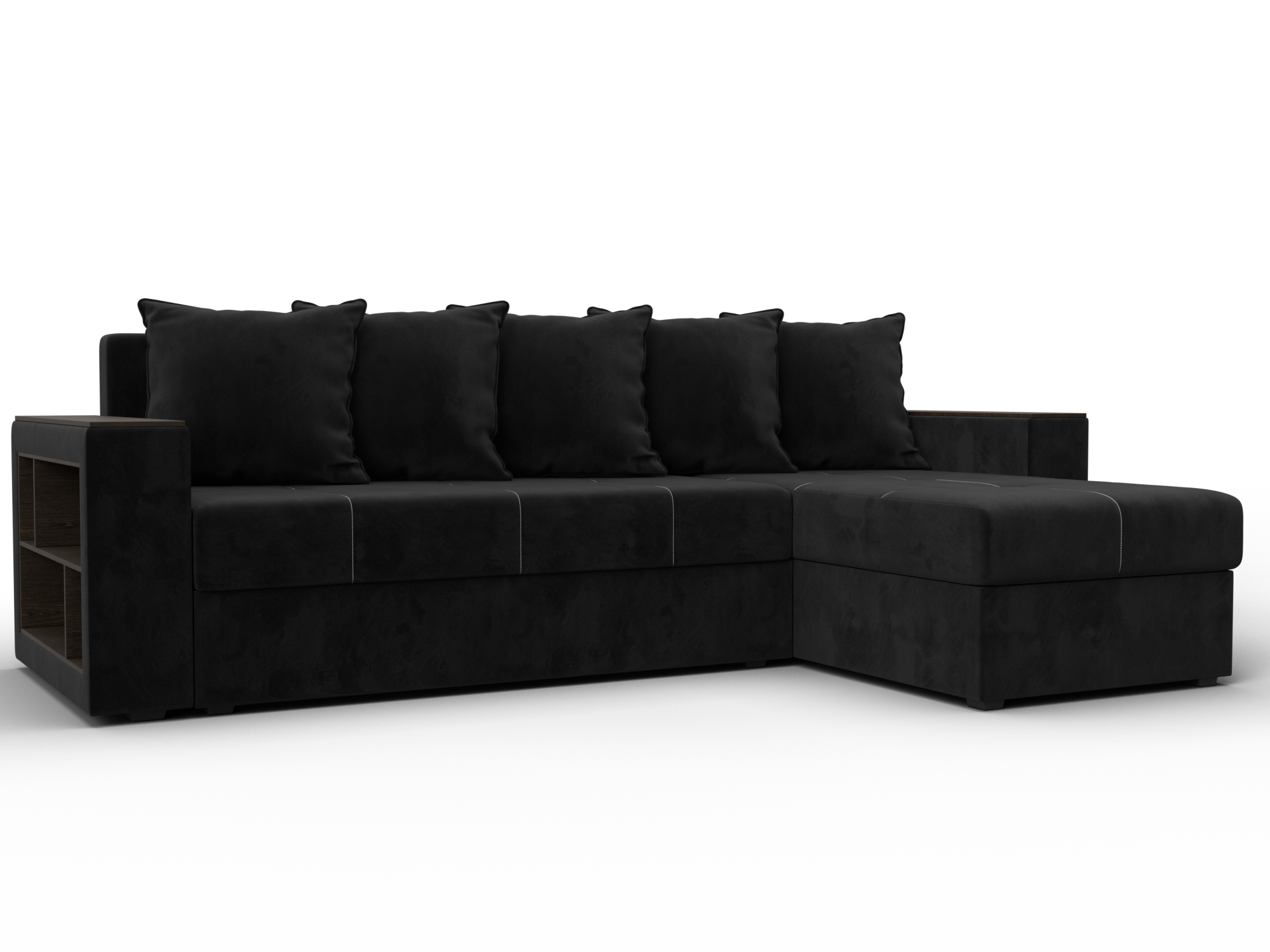 Диван угловой Дубай Лайт угол универсальный (seven 35 черный)