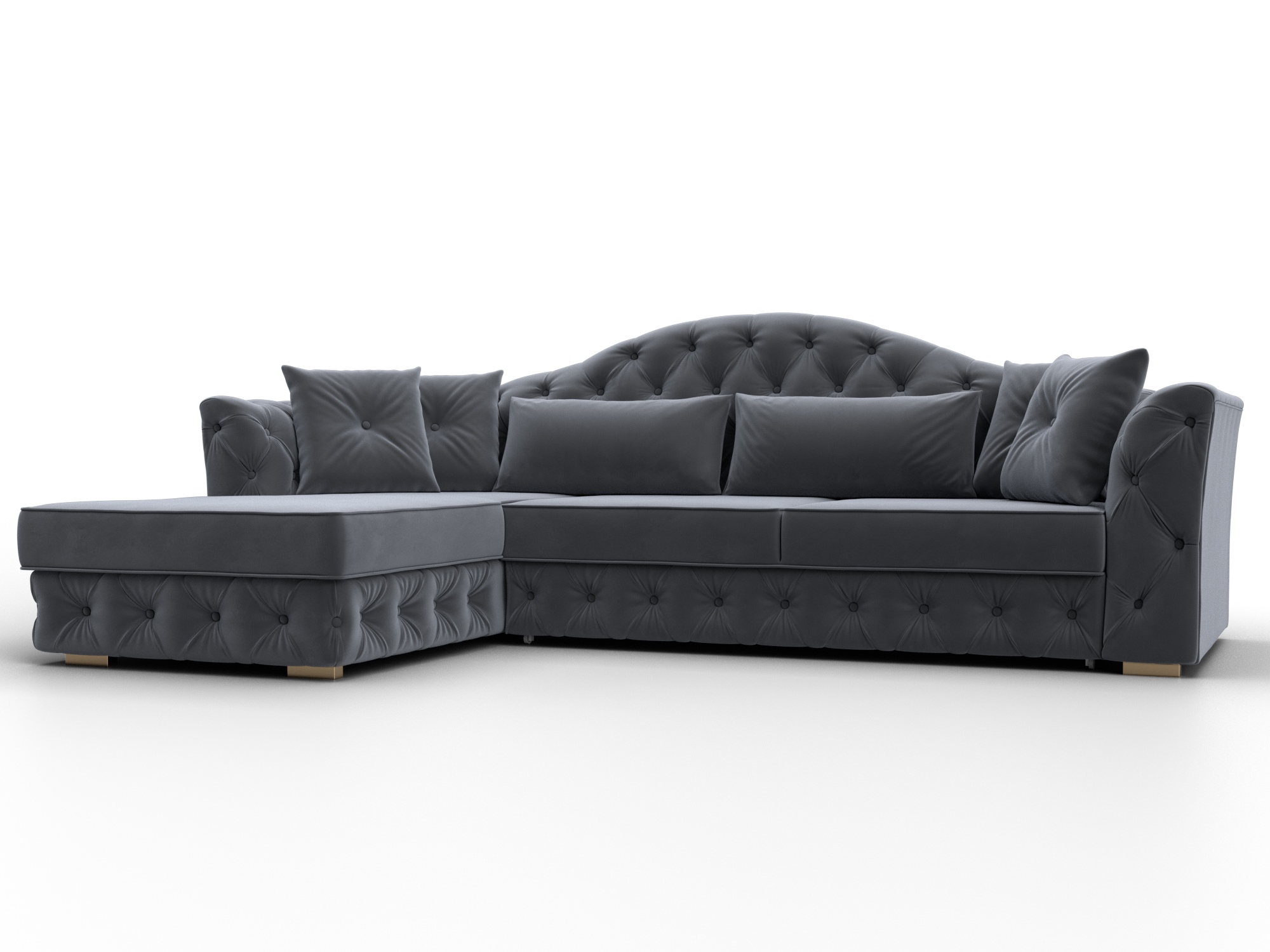 Диван угловой Артис левый угол (seven 17 серый)