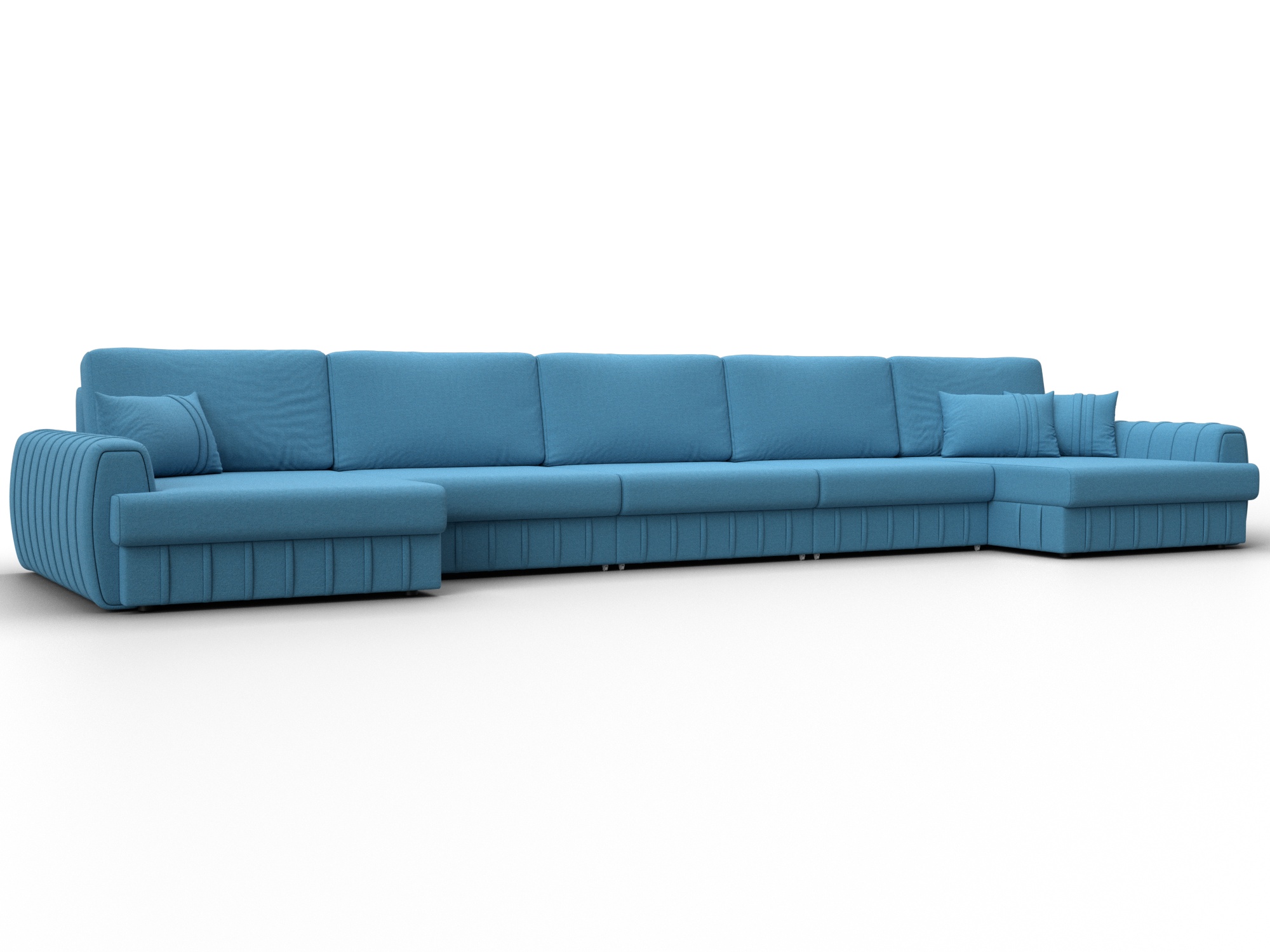 Диван П-образный Лига-057 НПБ МегаЛонг (амур 10 голубой)