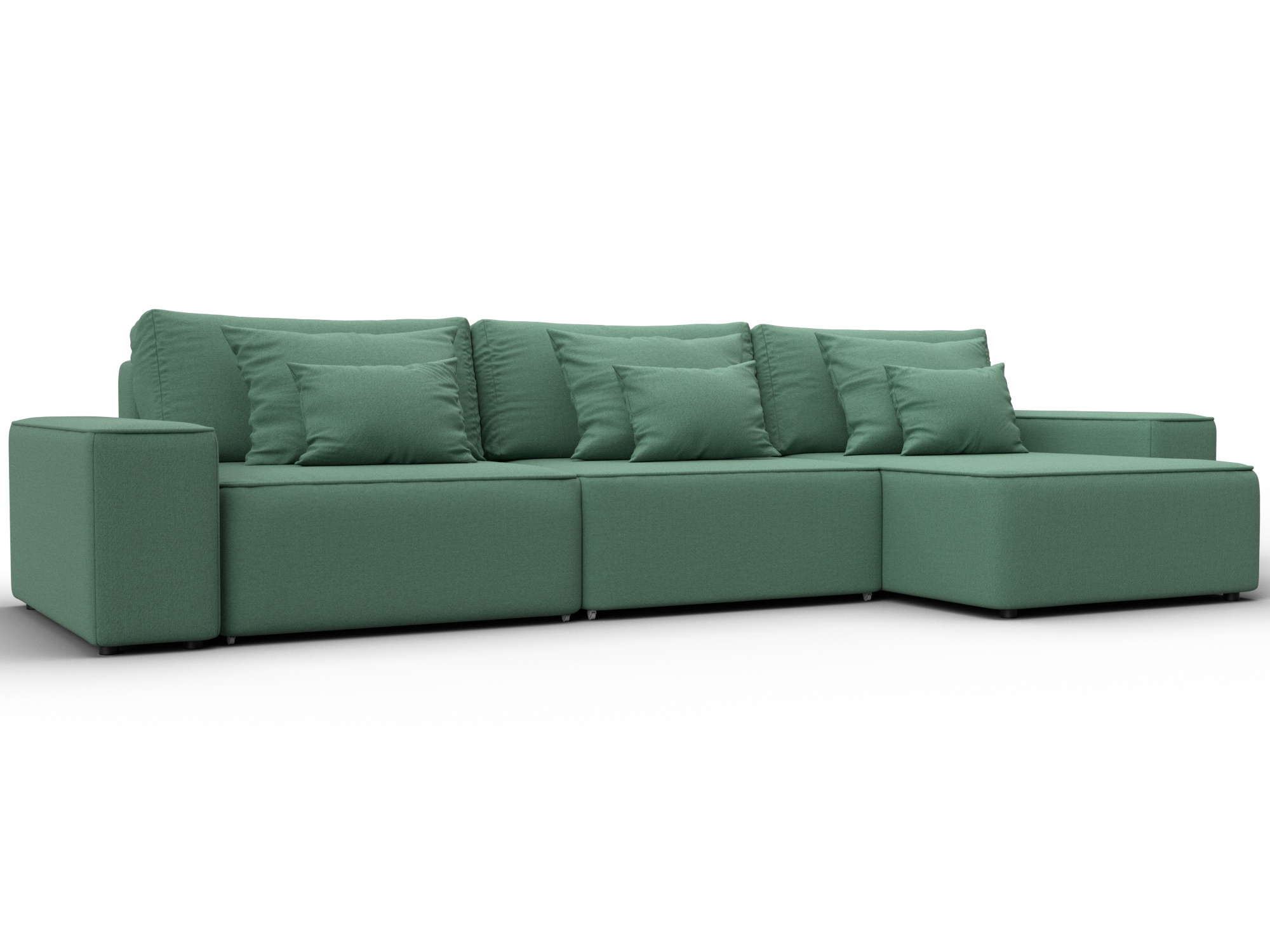 Диван угловой Лига-074 угол универсальный (амур 11 зеленый)