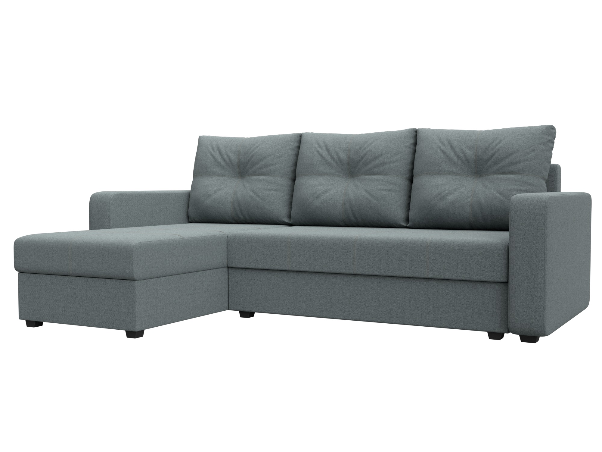 Диван угловой Ливерпуль Лайт левый угол (амур 07 серый)