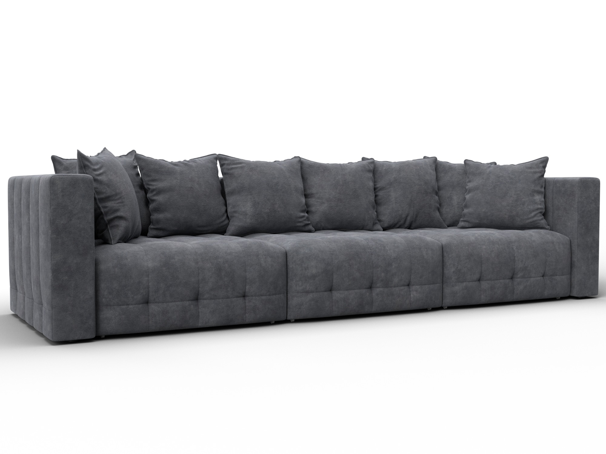 Диван прямой Лига-052 НПБ Лонг (brut 16 темно-серый)