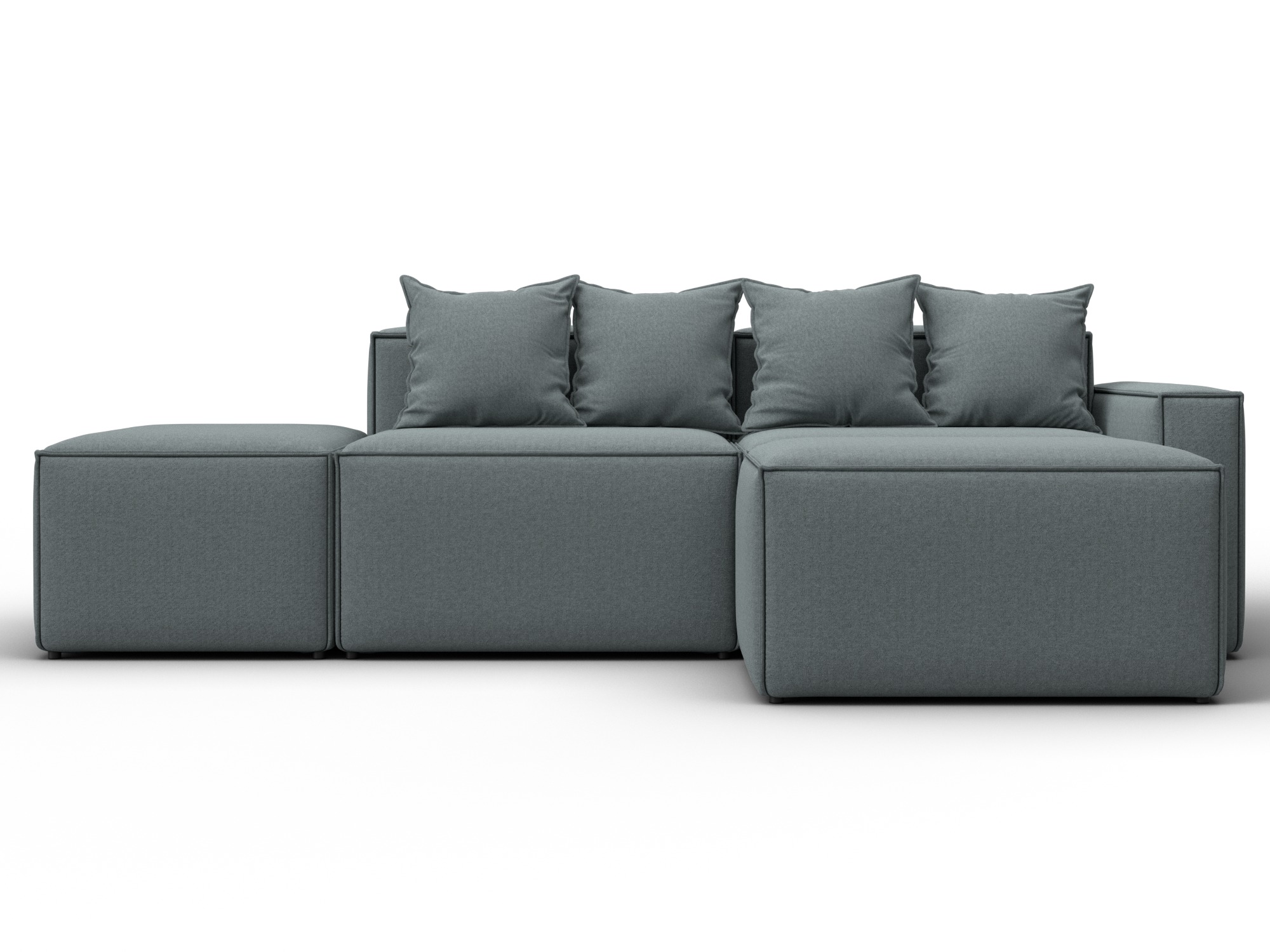 Диван угловой модульный Лига-063 угол правый (амур 07 серый)