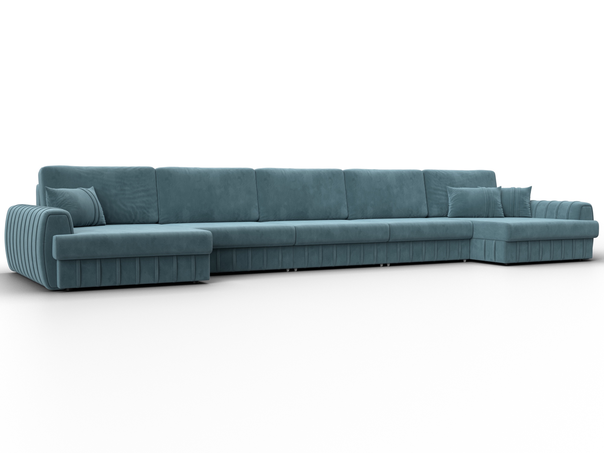 Диван П-образный Лига-057 НПБ МегаЛонг (seven 113 бирюзовый)