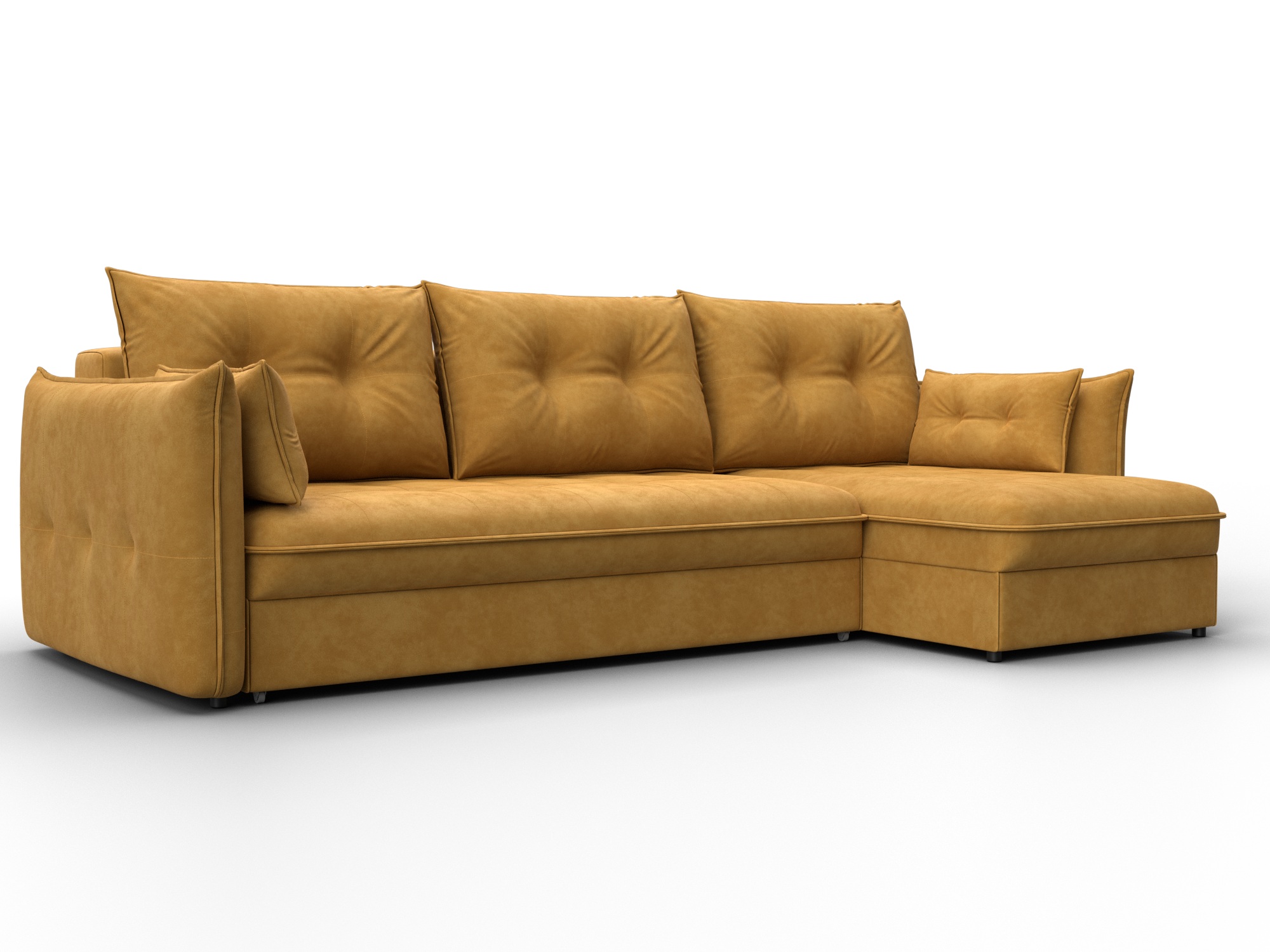 Диван угловой Лига-100 НПБ угол универсальный (brut 10 желтый)