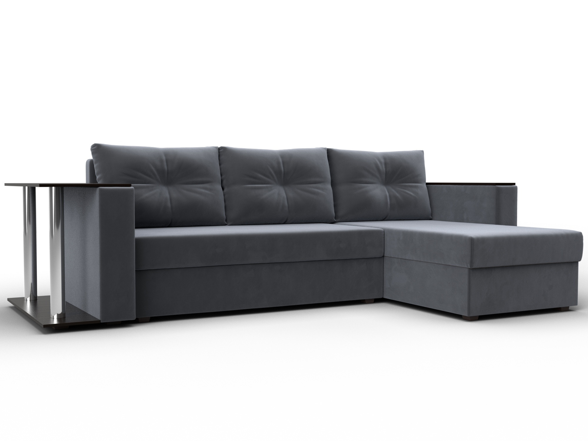 Диван угловой Атланта со столом правый угол (seven 17 серый)