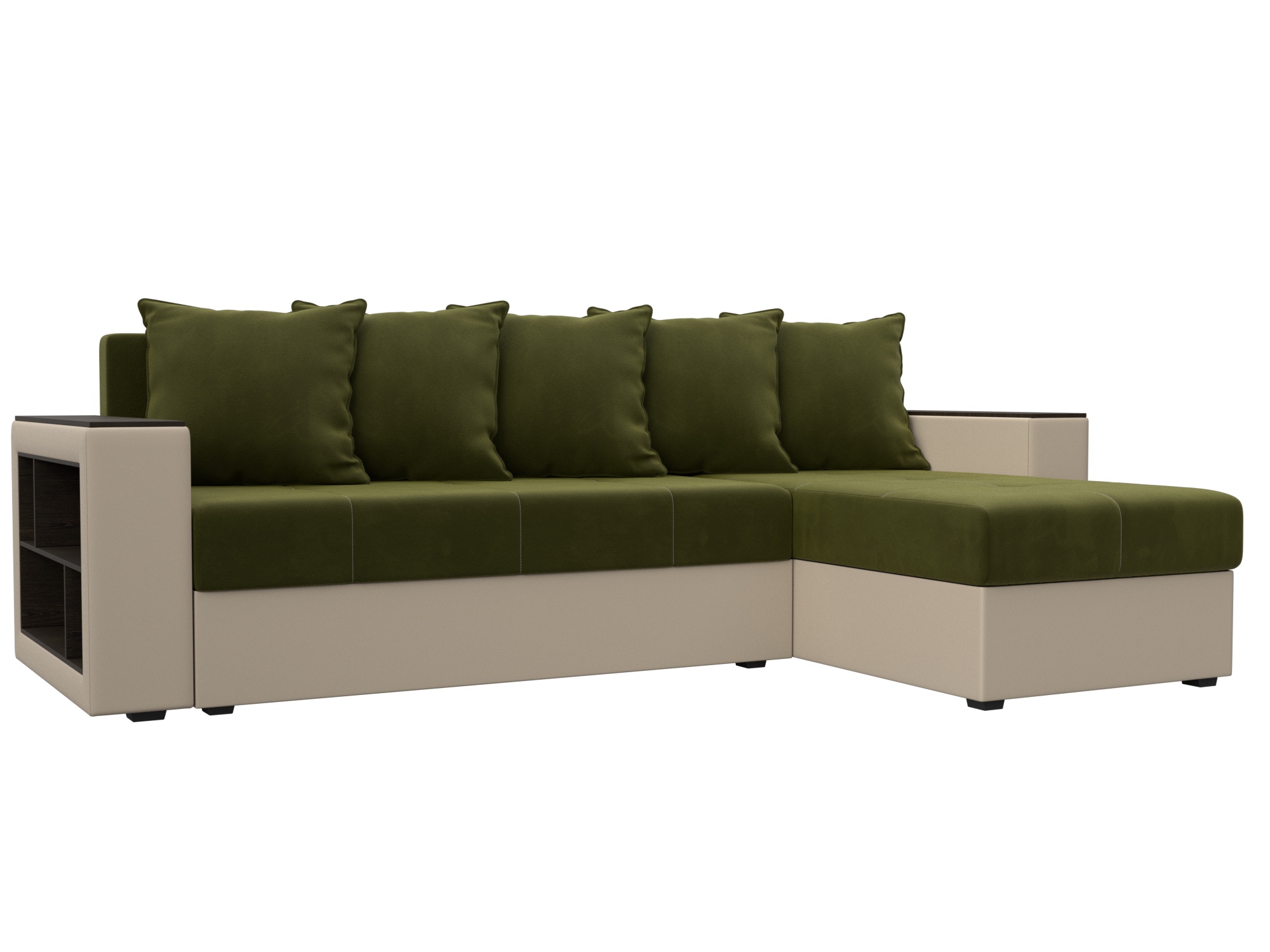 Диван угловой Дубай Лайт угол универсальный (зеленый;бежевый)