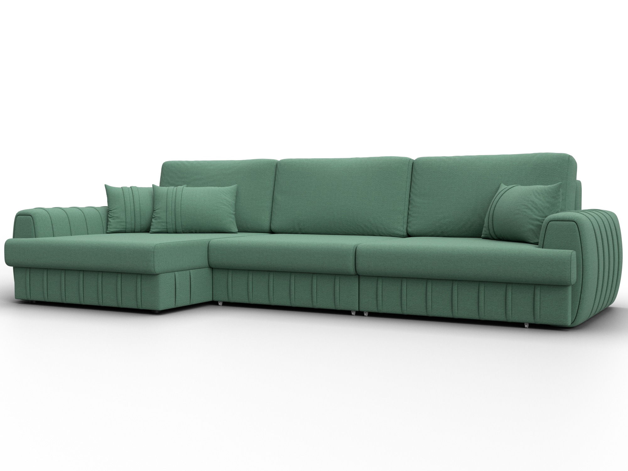 Диван угловой Лига-057 НПБ Лонг угол левый (амур 11 зеленый)