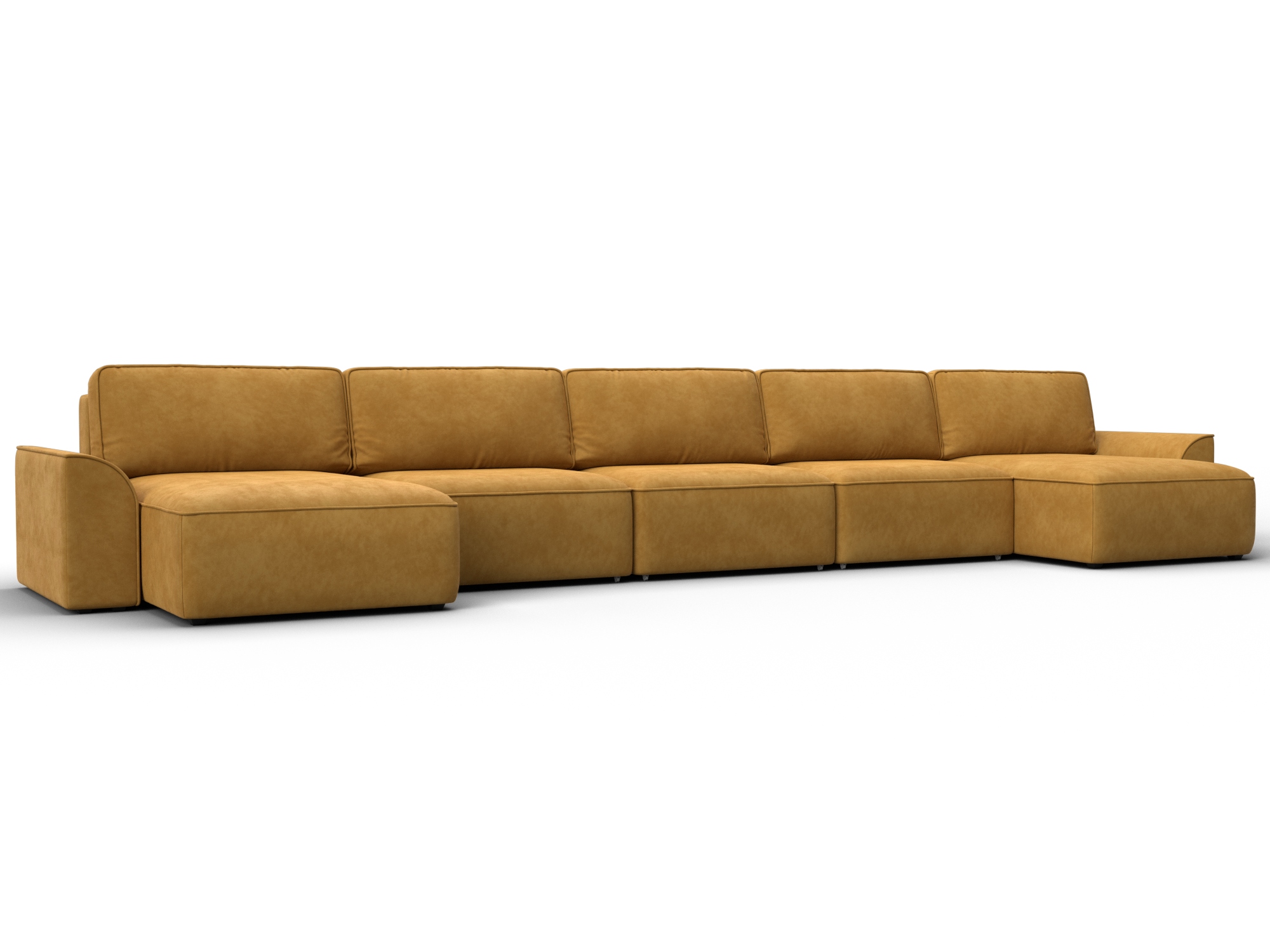 Диван П-образный Лига-048 НПБ МегаЛонг (brut 10 желтый)