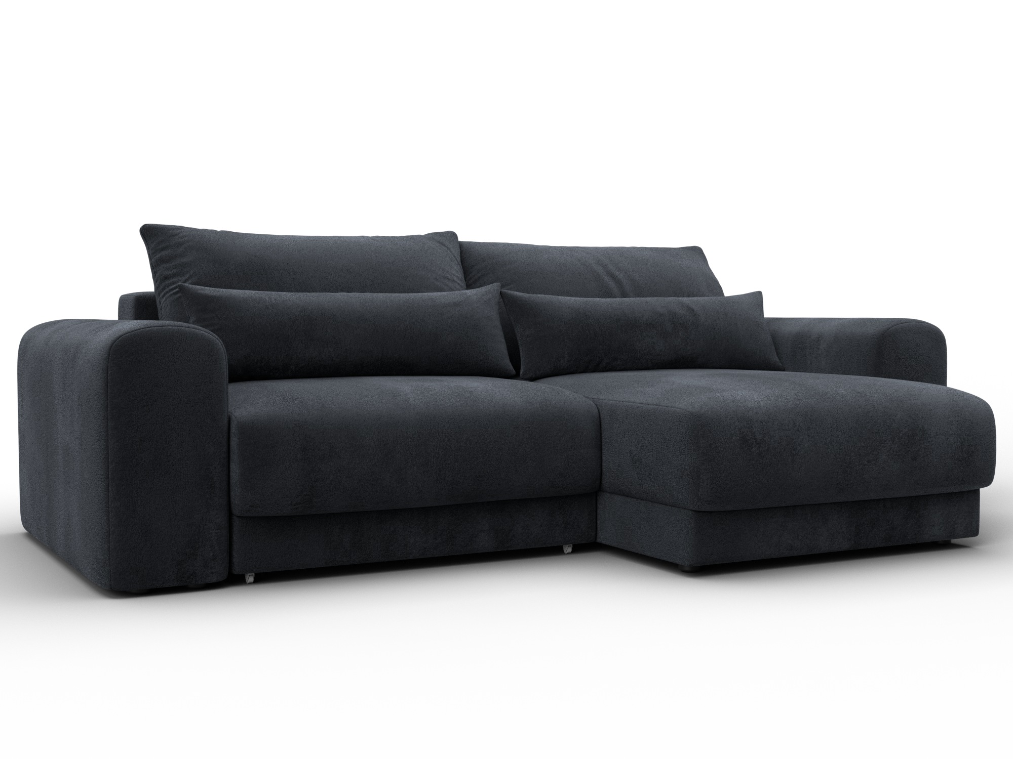 Диван угловой Лига-056 НПБ угол универсальный (tower 11 темно-серый)