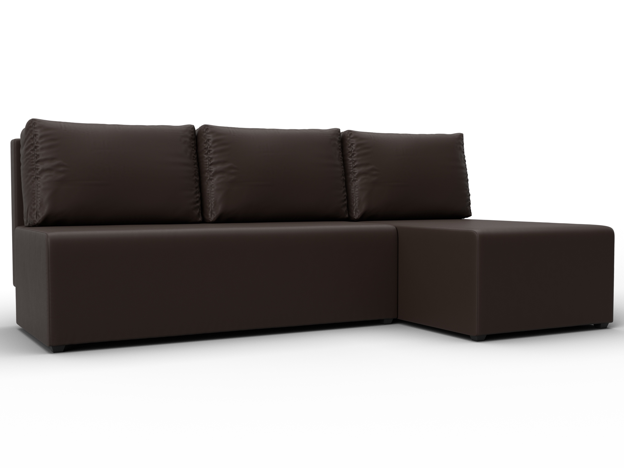 Диван угловой Поло правый угол (коричневый)